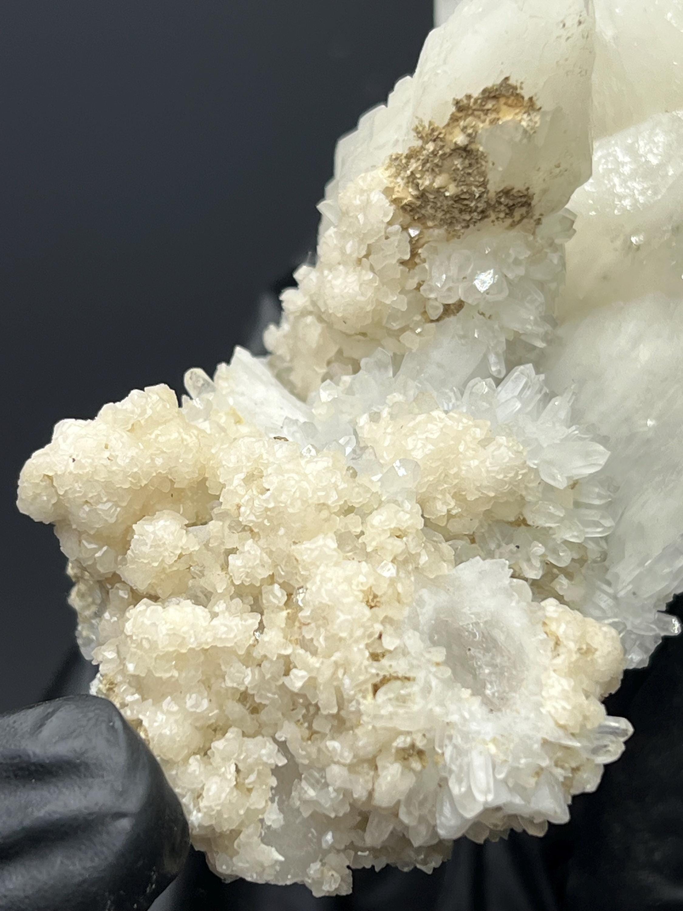 Calcite With Crystal Quartz Specimen - Crystal Gemstone AE 