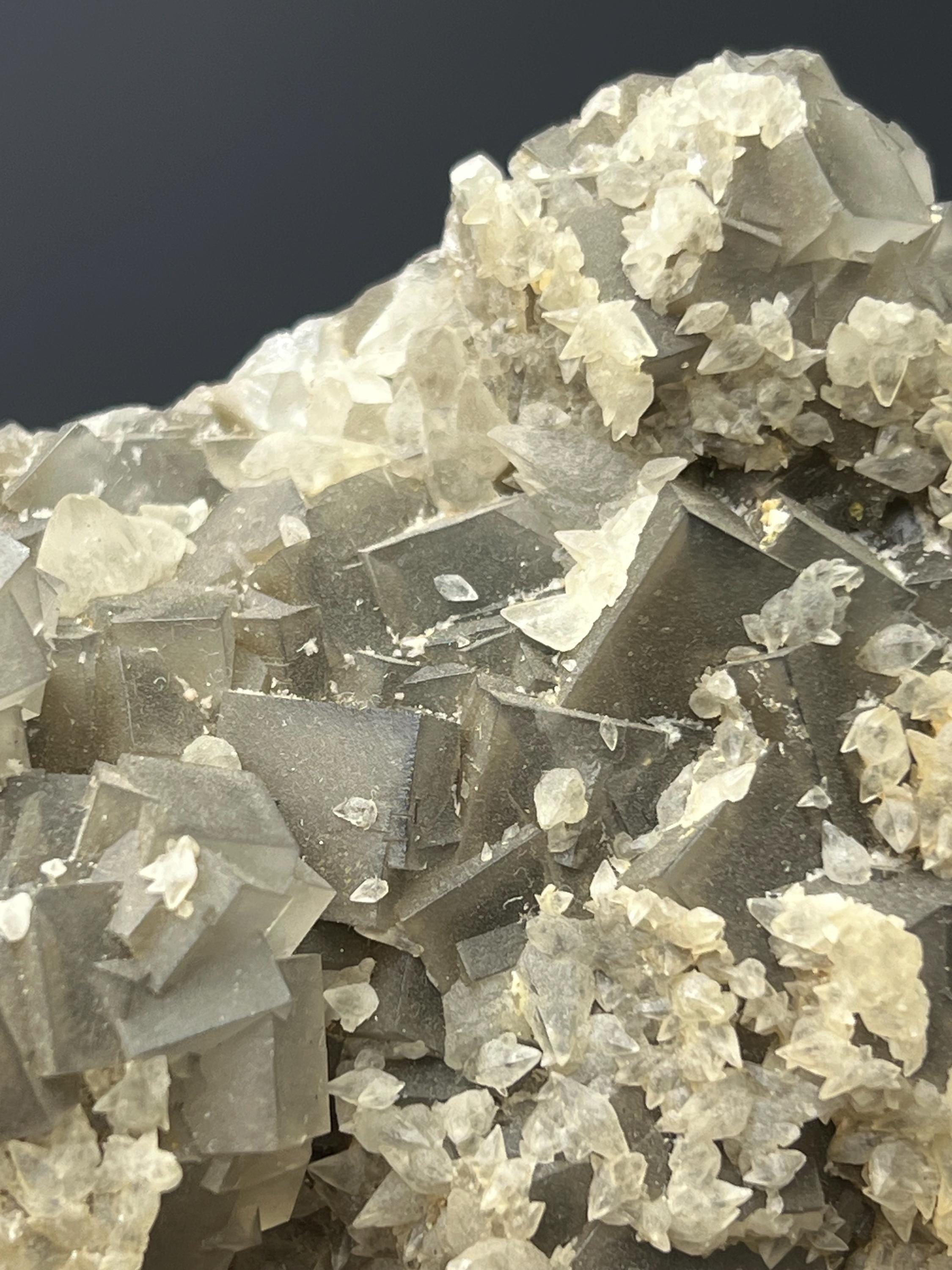 Calcite With Fluorite Specimen - Crystal Gemstone AE 