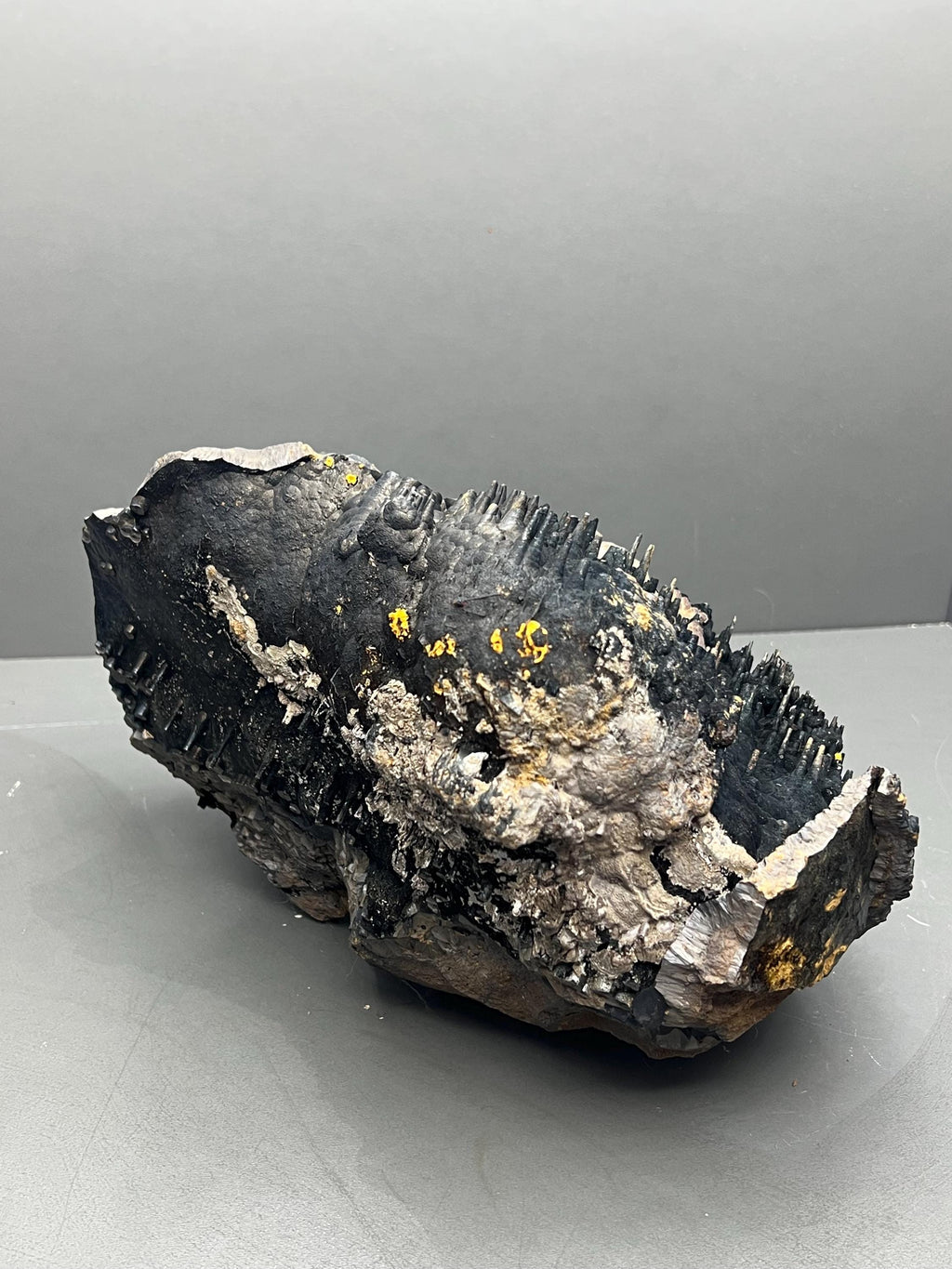 Large Size Limonite And Specularite On Stalactite Goethite - Crystal Gemstone AE 