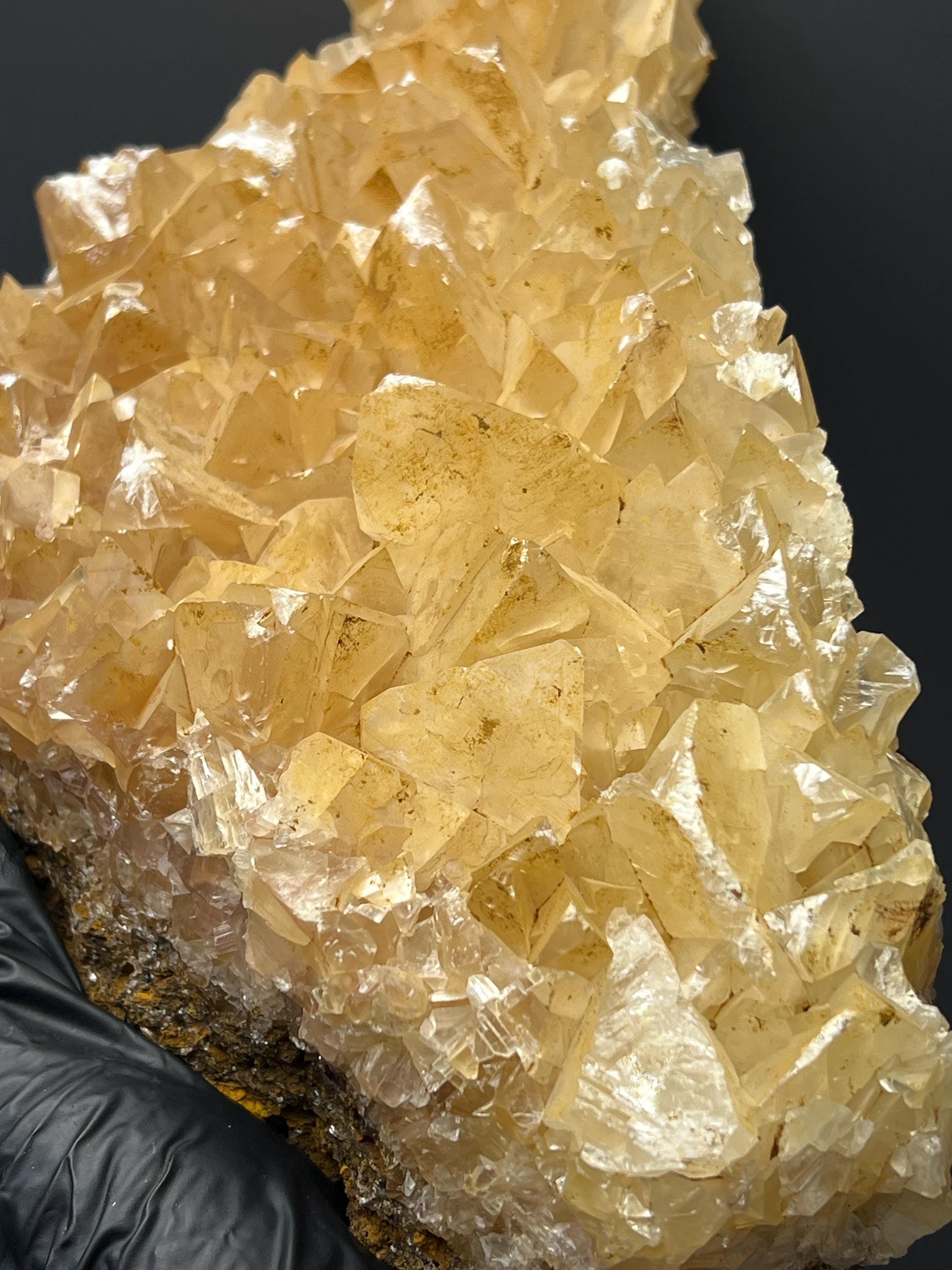 Orange Crystal Calcite Specimen - Crystal Gemstone AE 