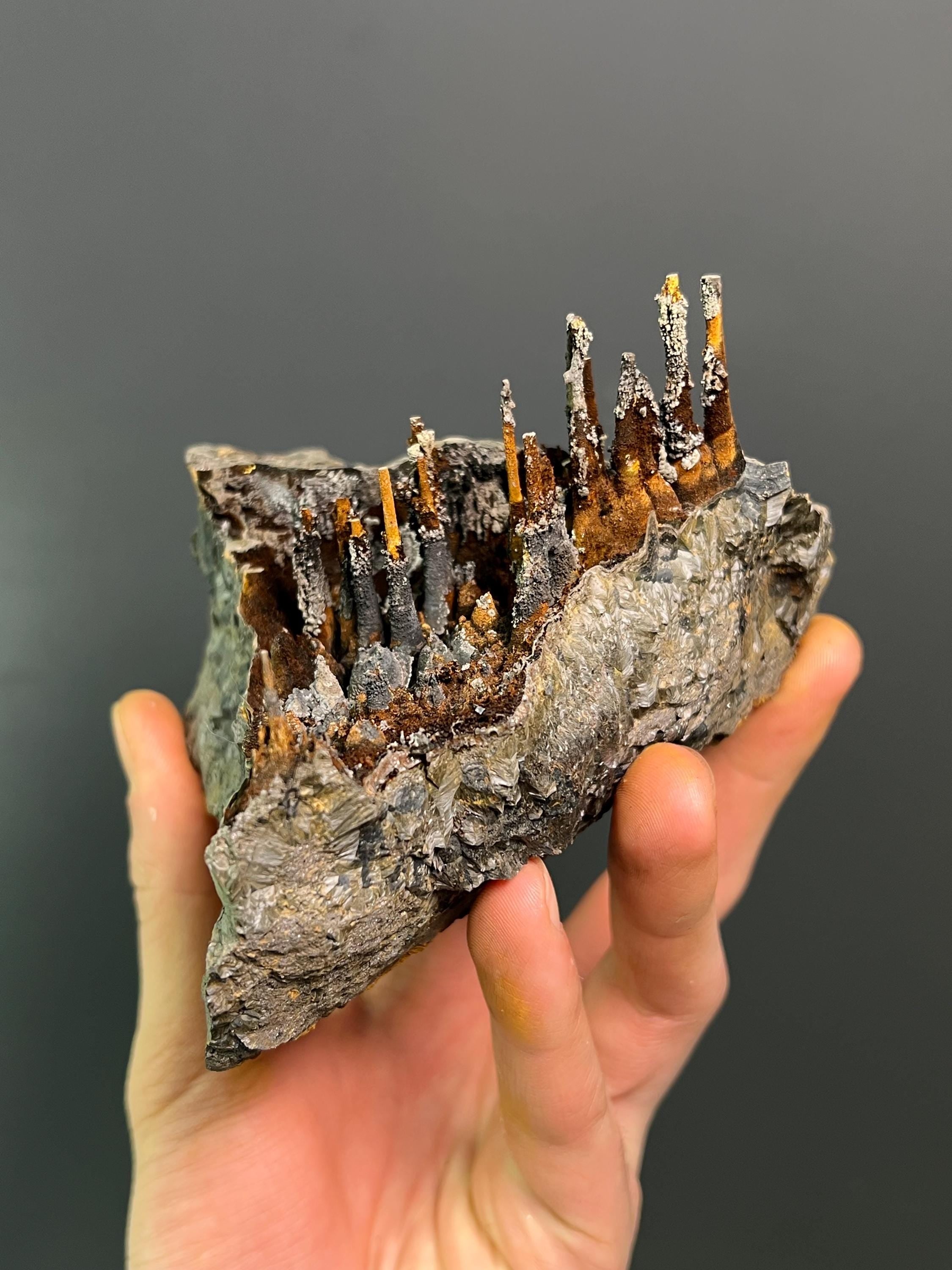 Museum Grade Specularite And Limonite On Stalactite Goethite - Crystal Gemstone AE 