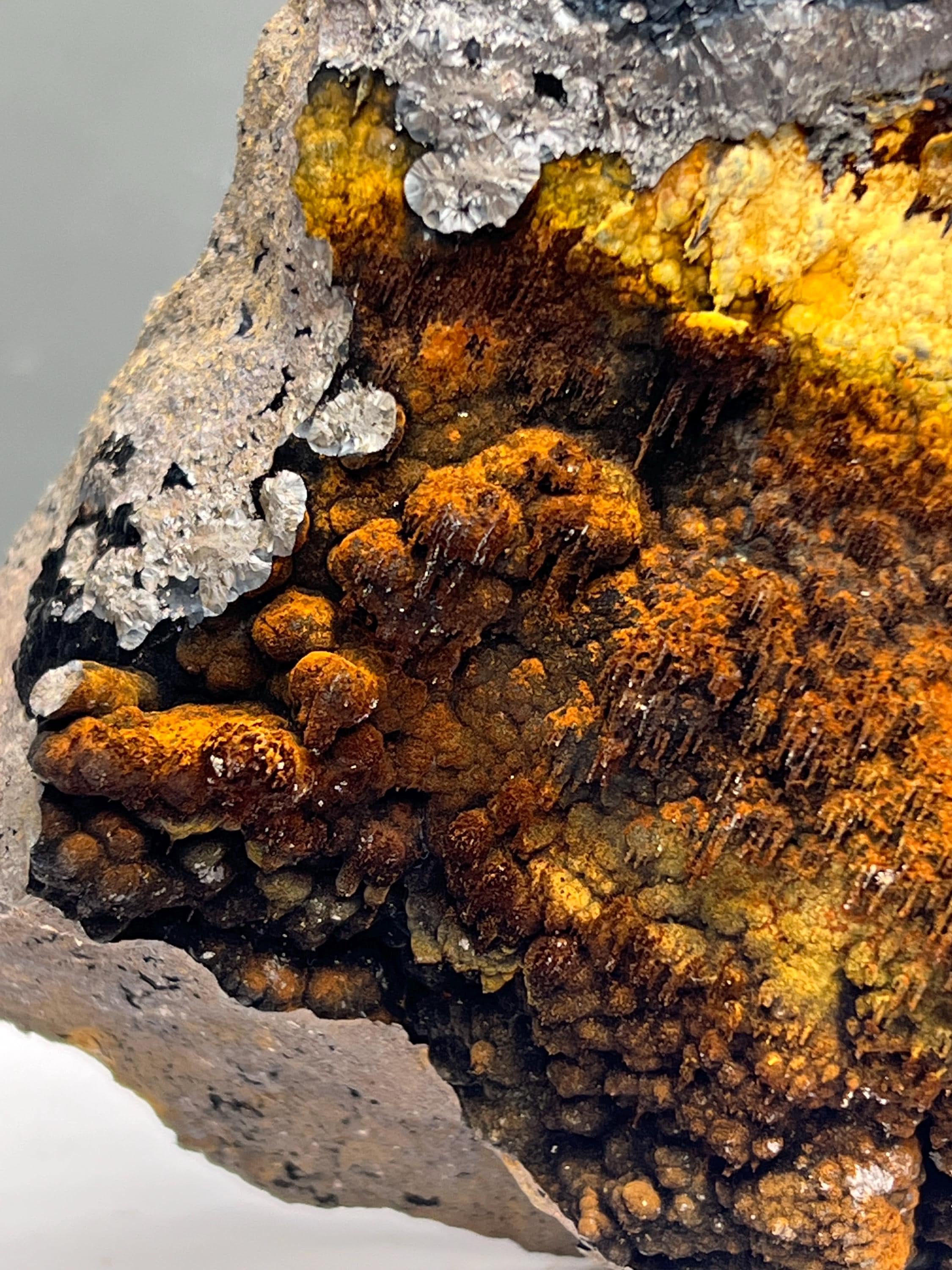Limonite And Specularite On Stalactite Botryoidal Formation Goethite - Crystal Gemstone AE 