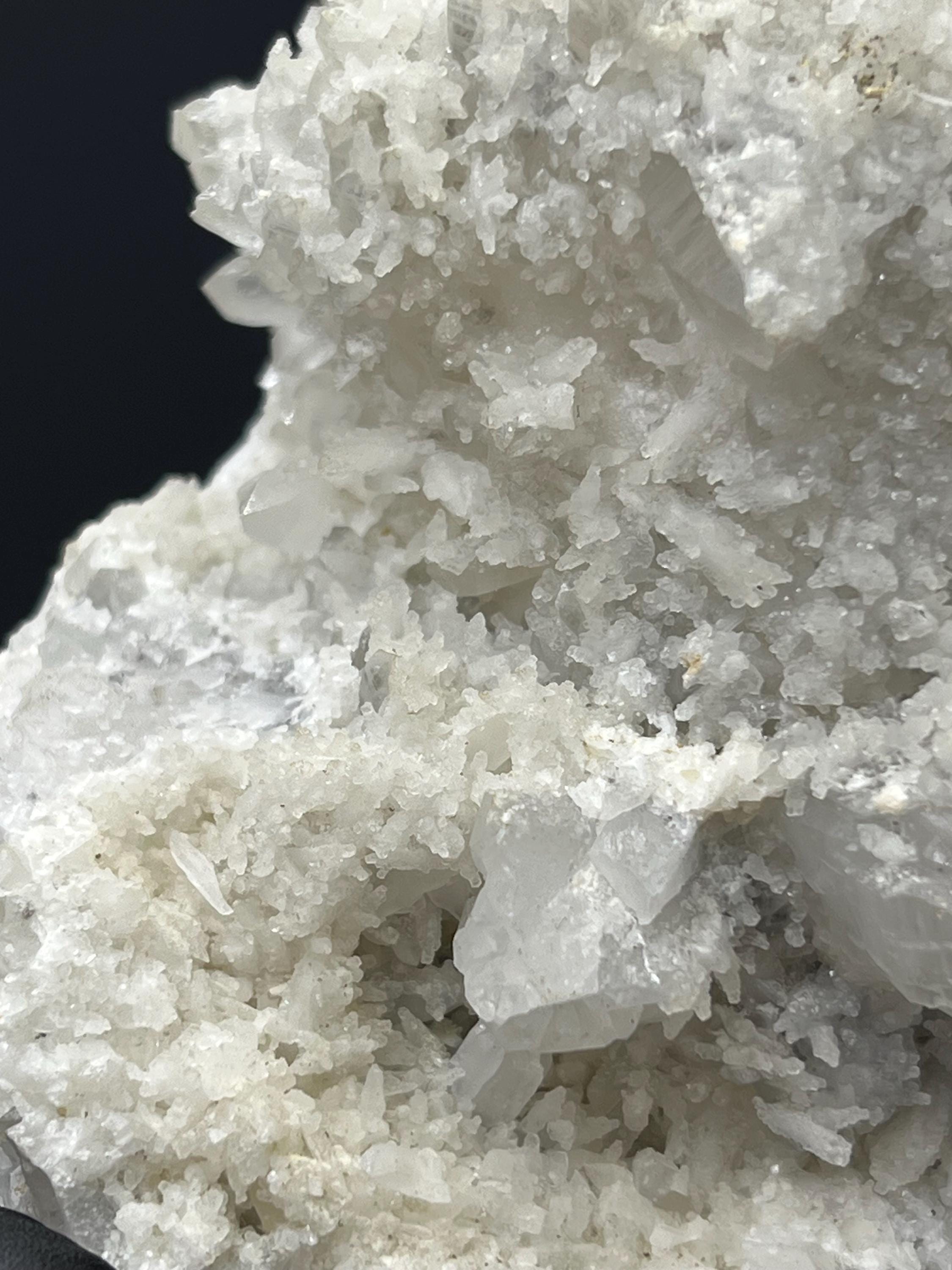 Snow Crystal Calcite With Crystal Quartz Specimen - Crystal Gemstone AE 
