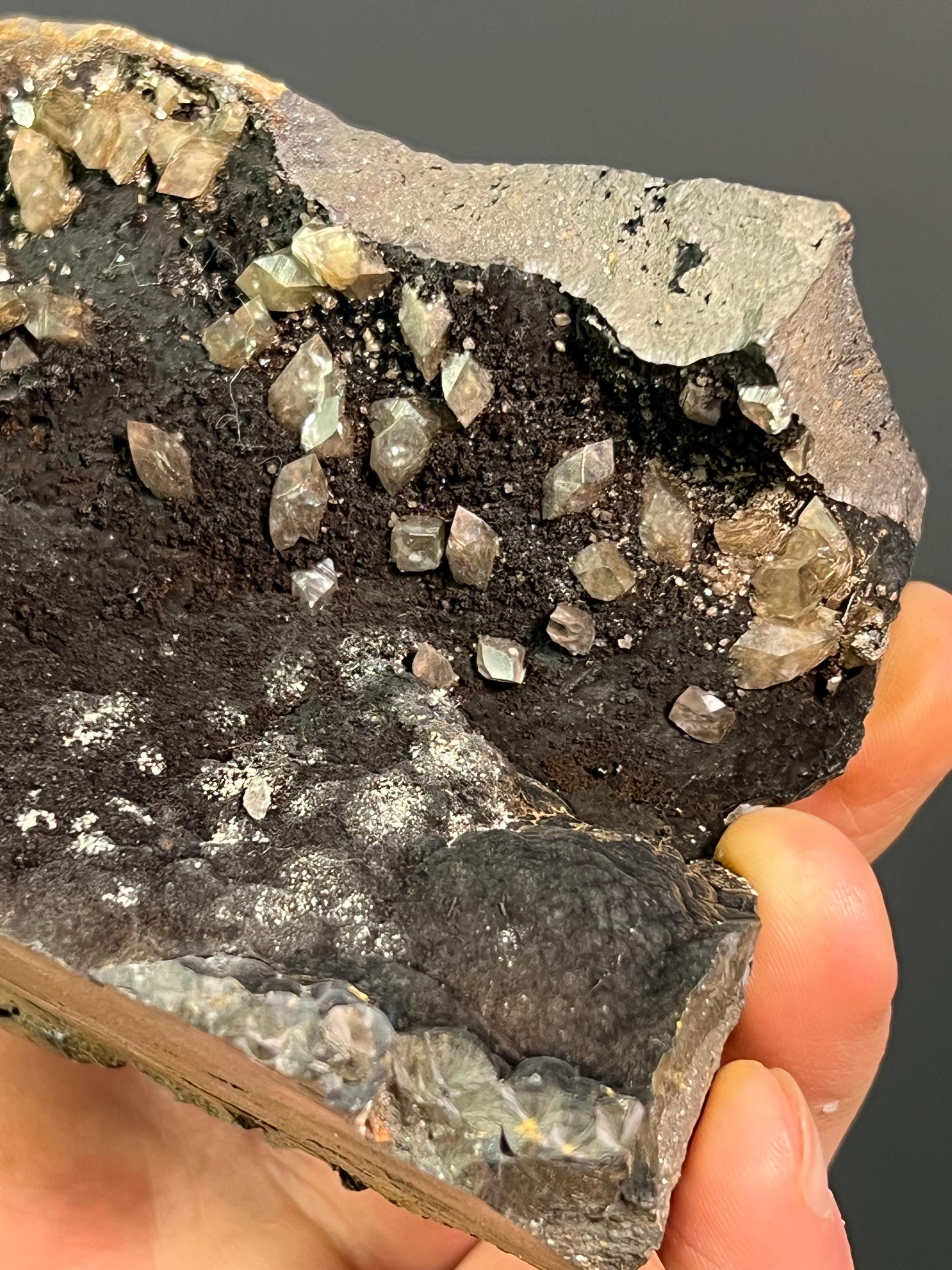 Very Special Crystal Barite With Goethite Small Stalactites - Crystal Gemstone AE 
