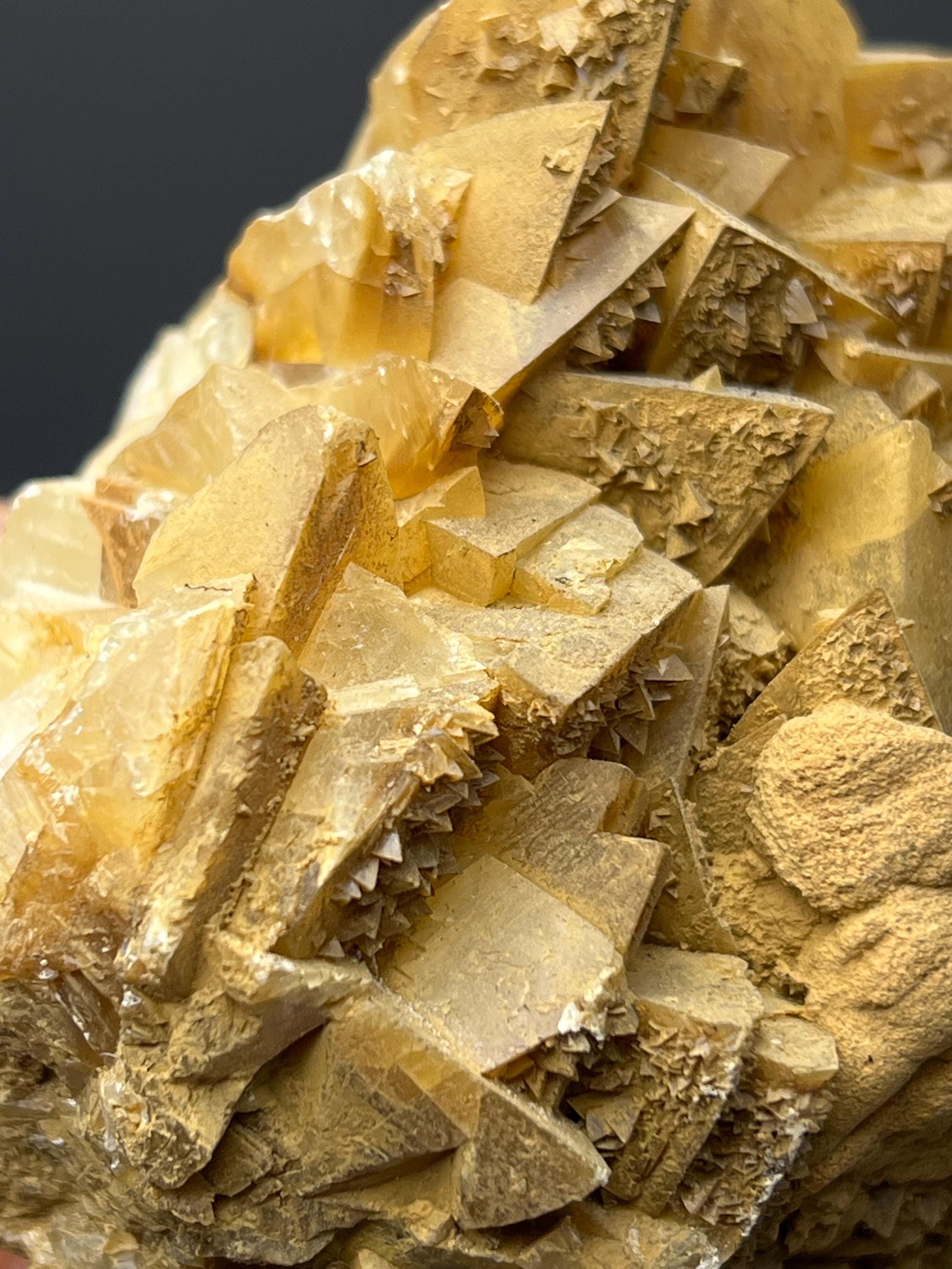 Orange Crystal Calcite Specimen - Crystal Gemstone AE 