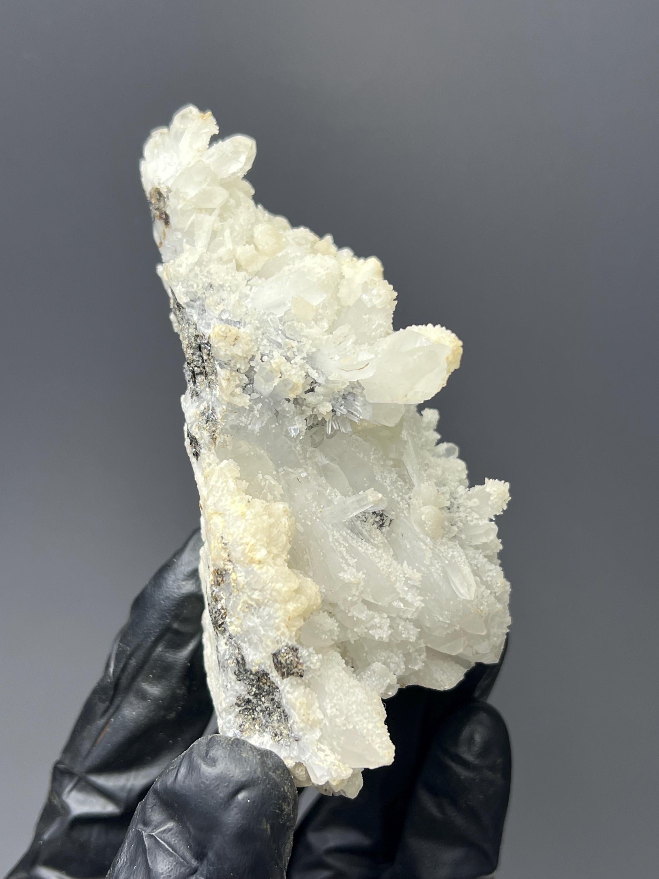 Druzy Crystal Calcite And Crystal Quartz With Sphalerite - Crystal Gemstone AE 