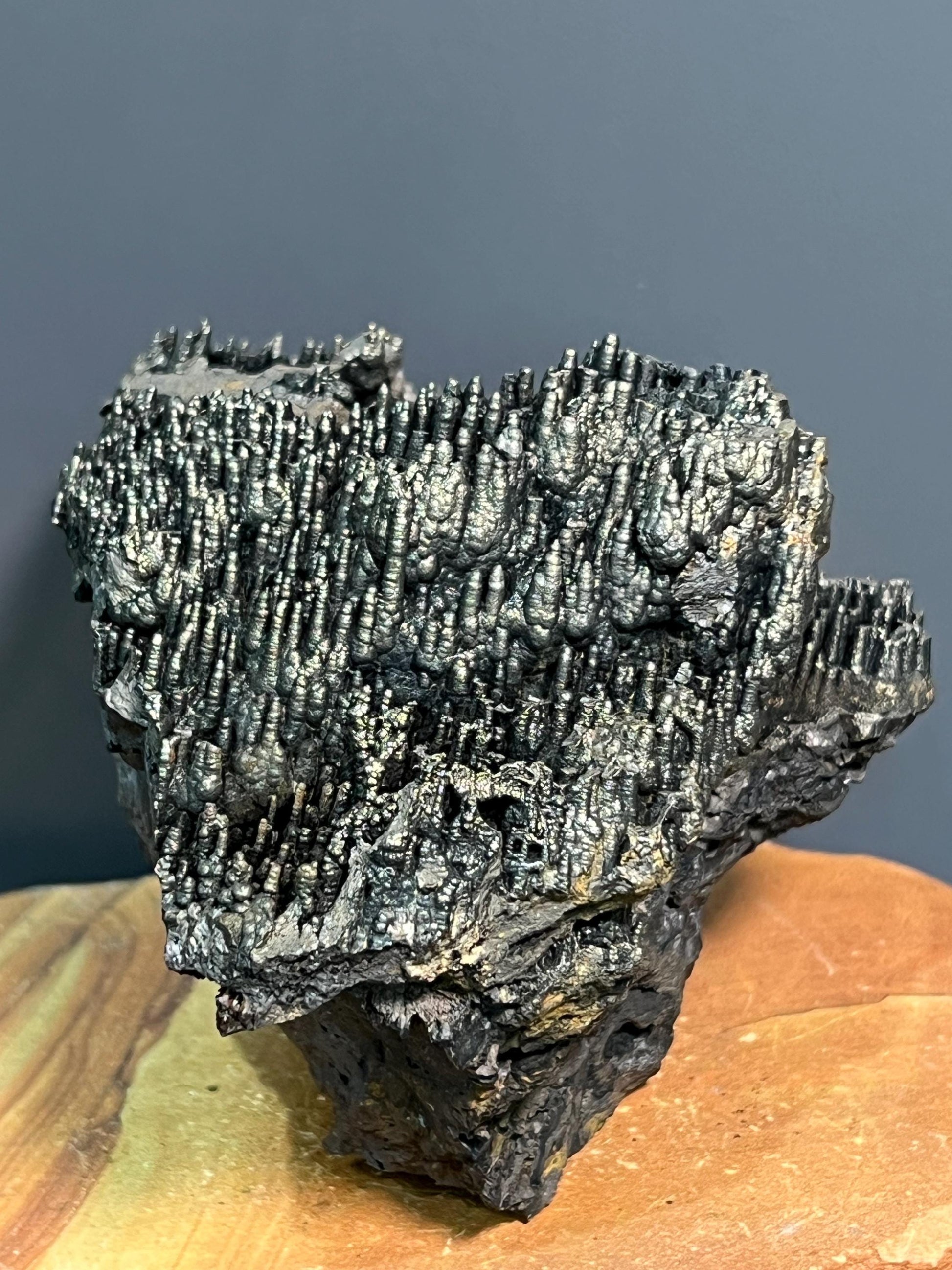 Museum Grade Double Sided Golden Color Stalactite Goethite, For Special Collection - Crystal Gemstone AE 