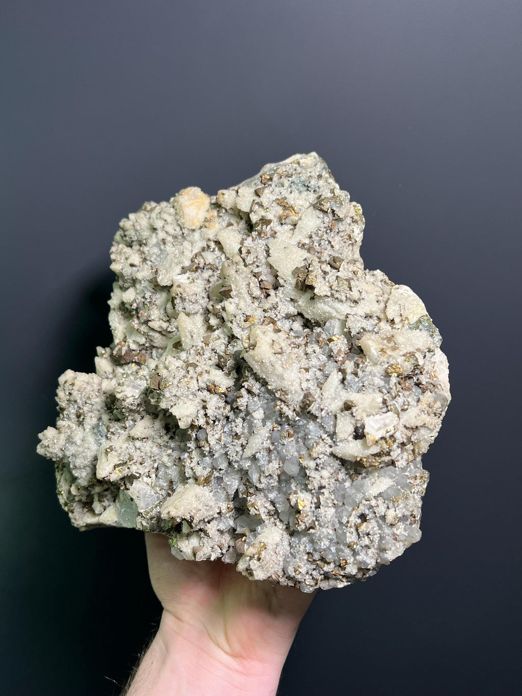 Pyrite On Calcite On Quartz, 5,3kg - Crystal Gemstone AE 
