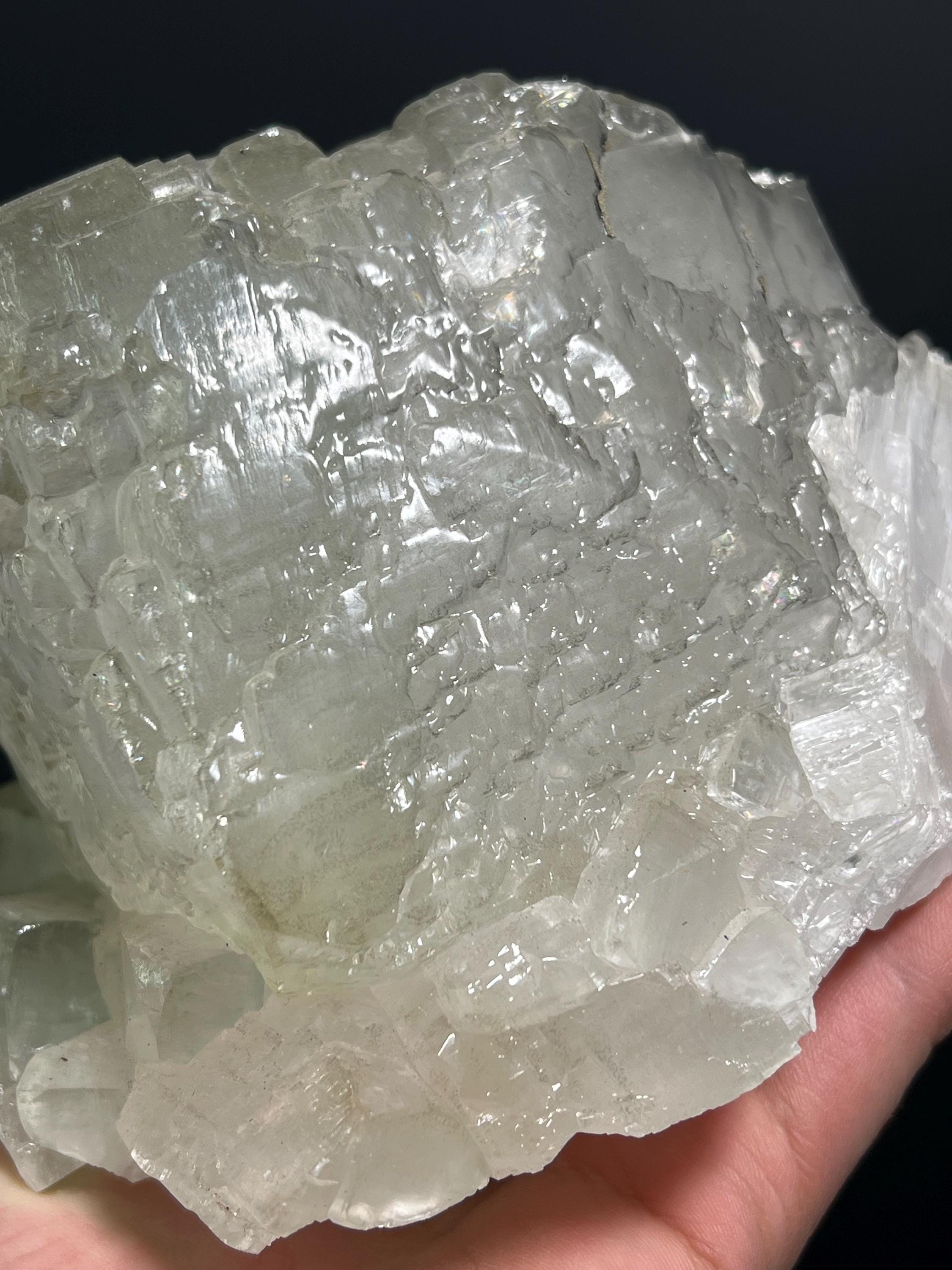 Special, Colored Alloys Clear Gray Crystal Calcite Specimen, 2kg - Crystal Gemstone AE 