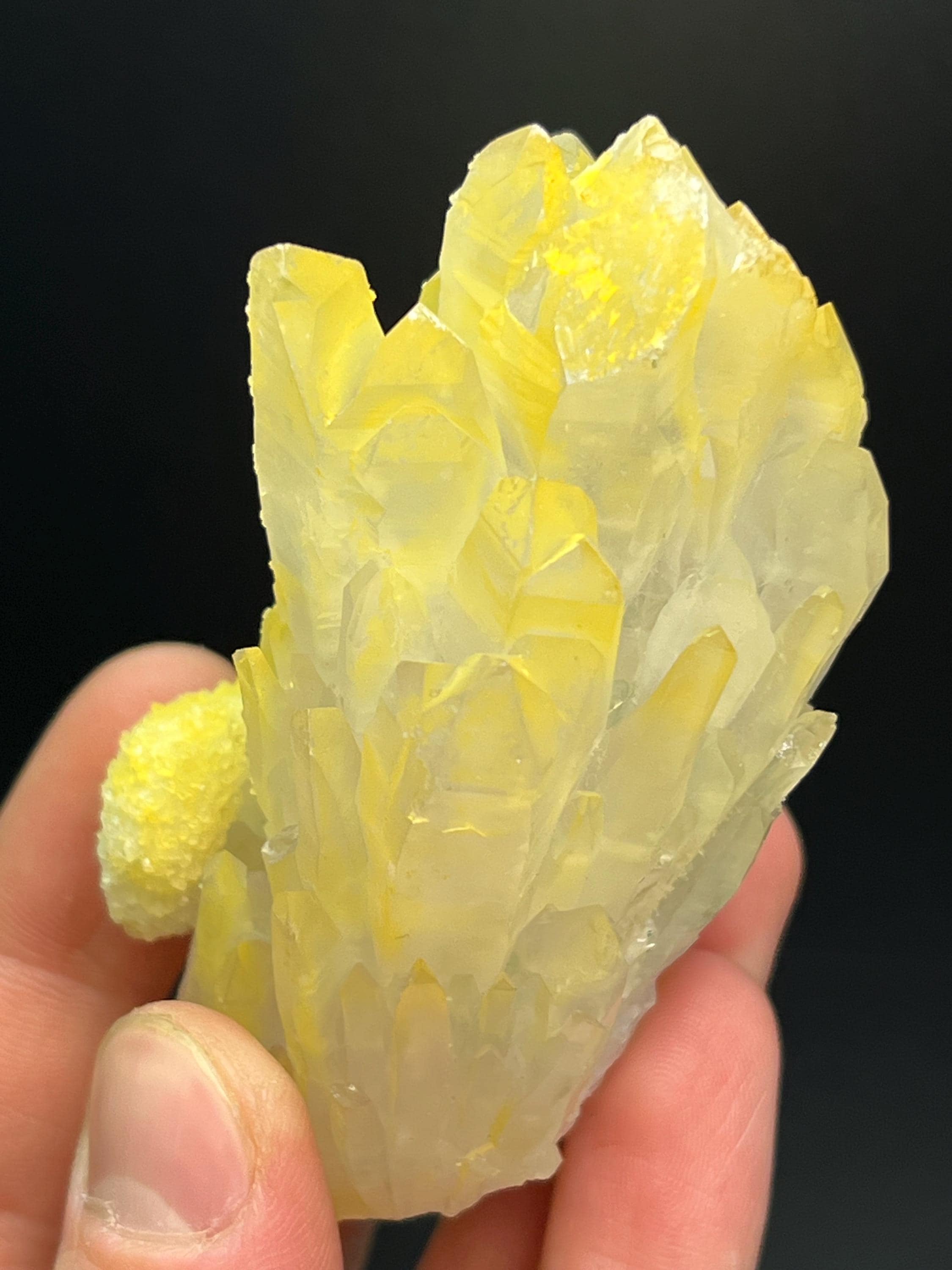 Calcite With Natural Yellow Crystal Quartz - Crystal Gemstone AE 