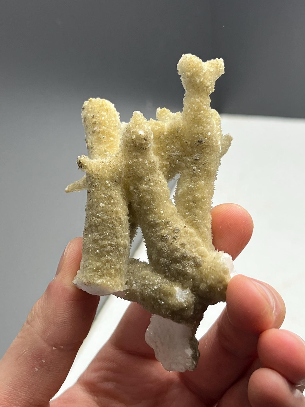 Special Formed 2 Sided Stalactite Aragonite Mineral, From Turkey - Crystal Gemstone AE 