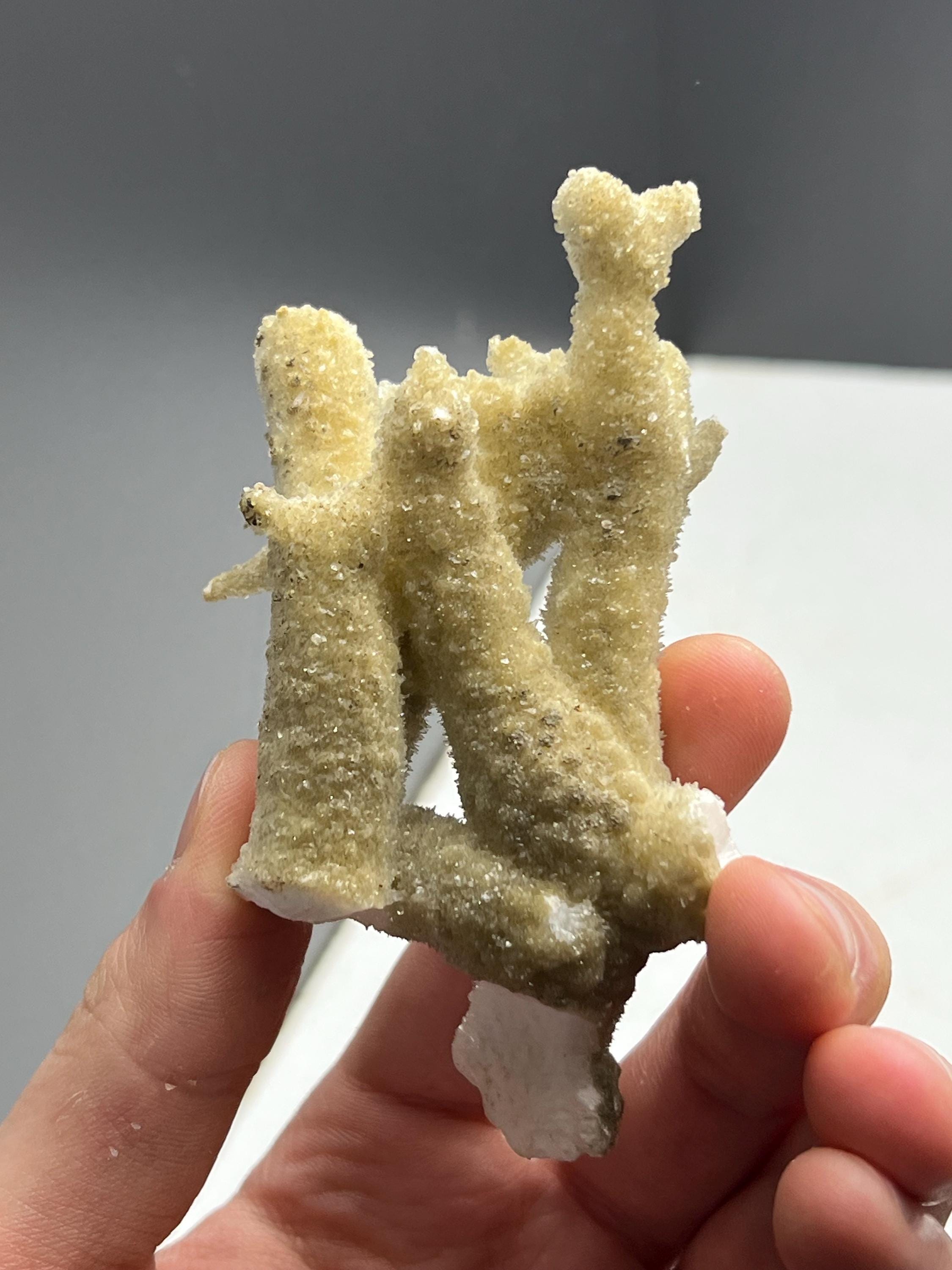 Special Formed 2 Sided Stalactite Aragonite Mineral, From Turkey - Crystal Gemstone AE 