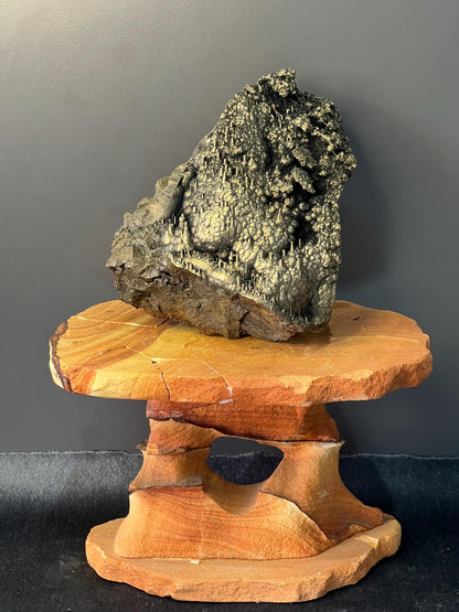 Museum Grade! Very Special Golden Color Stalactite And Botryoidal Formation Goethite Specimen - Crystal Gemstone AE 