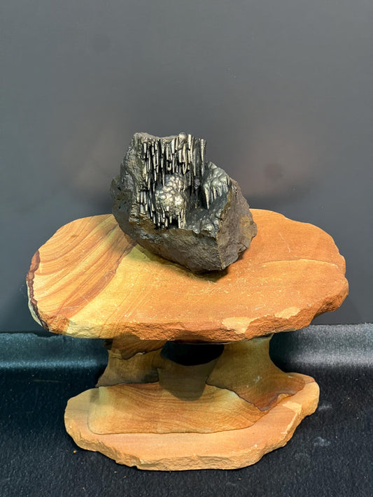 Showy Golden Color Stalactite Goethite Specimen, For Special Collection - Crystal Gemstone AE 