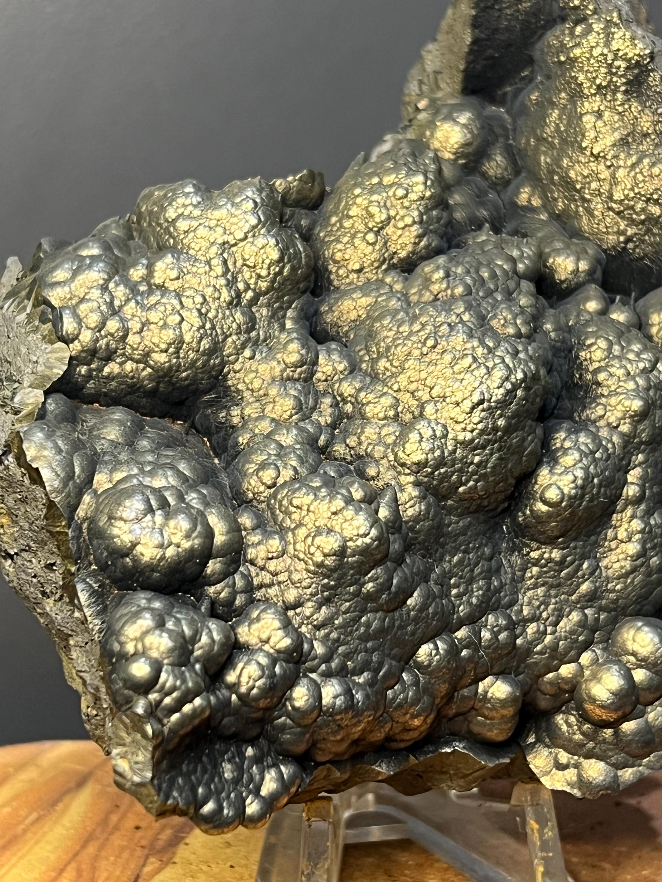 Museum Grade, Golden Color Botryoidal Goethite Specimen - Crystal Gemstone AE 