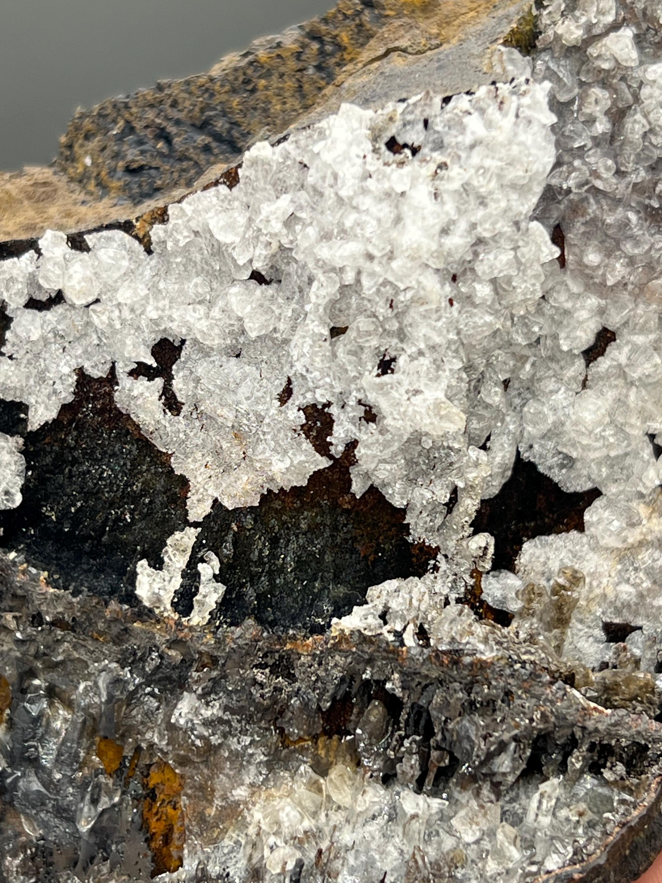 Crystal Calcite On Hematite - Crystal Gemstone AE 