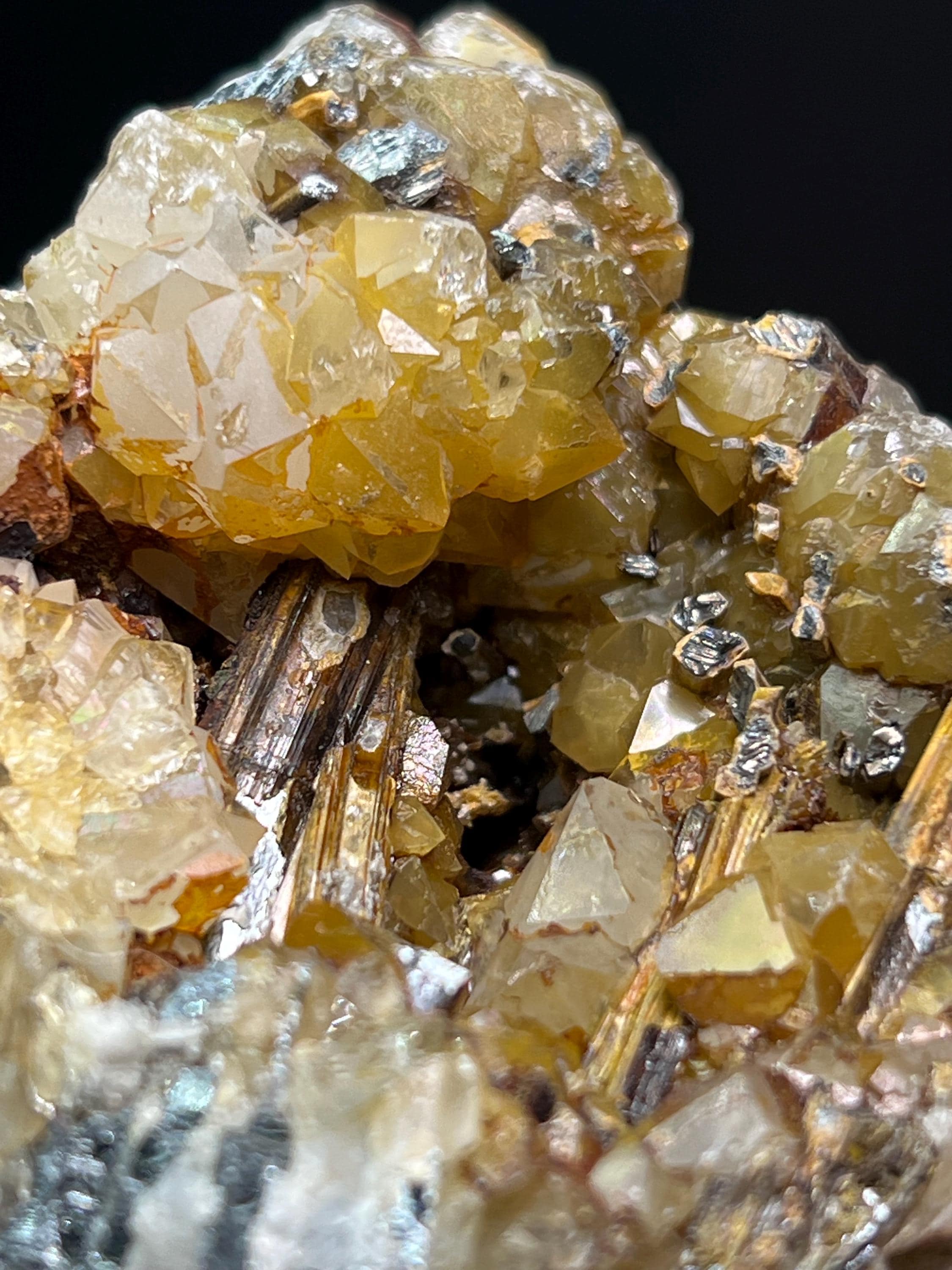 Citrine With Galena Specimen - Crystal Gemstone AE 