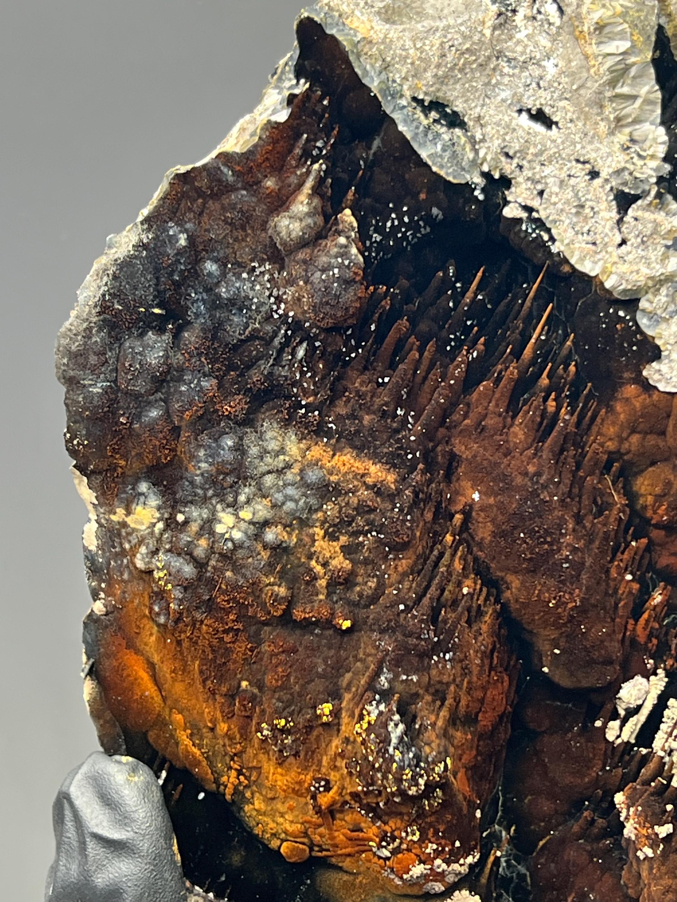 Museum Grade Showy Limonite And Specularite On Stalactite Goethite, For Special Collection Piece - Crystal Gemstone AE 