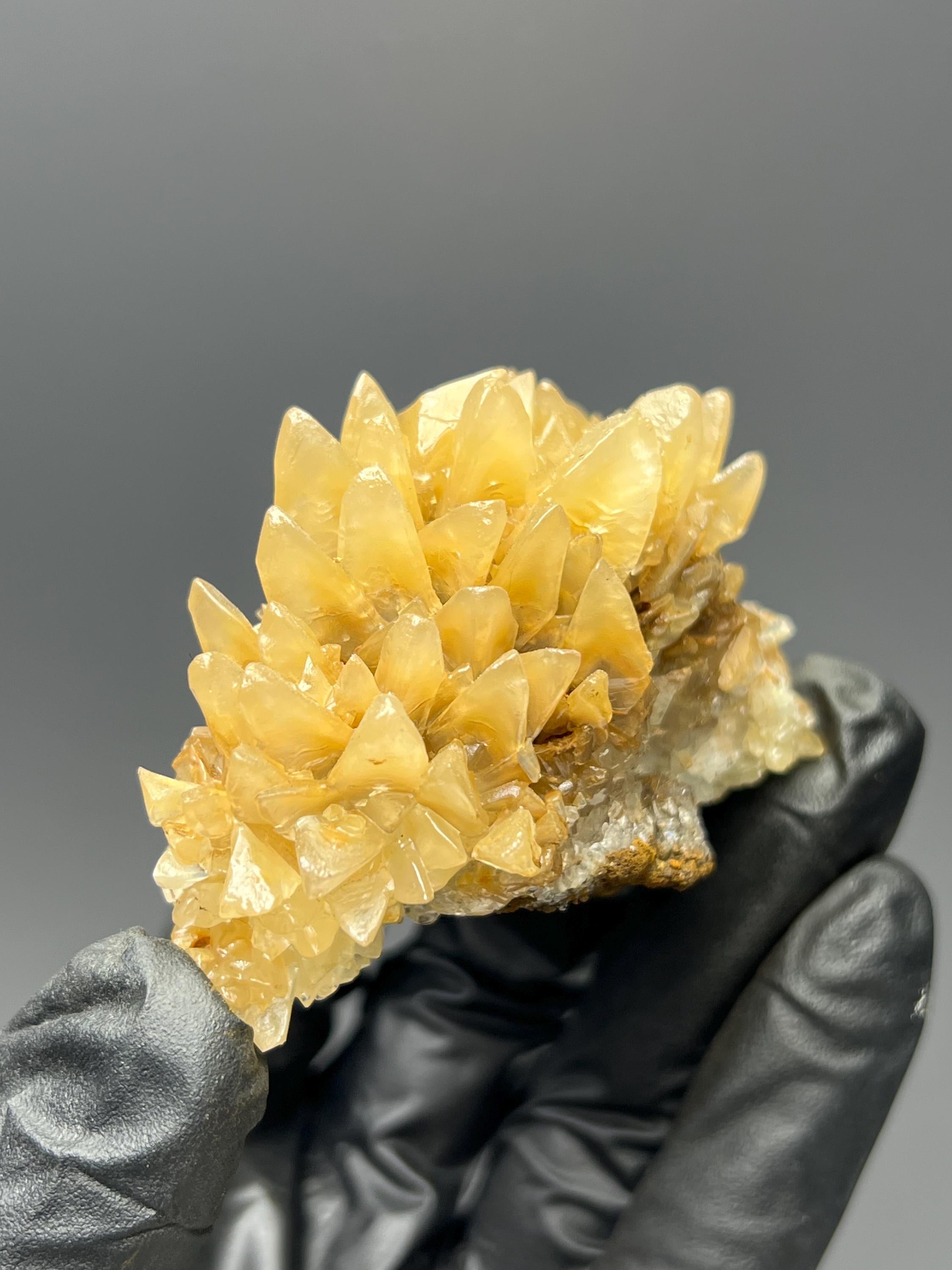 Yellow Crystal Calcite Specimen - Crystal Gemstone AE 