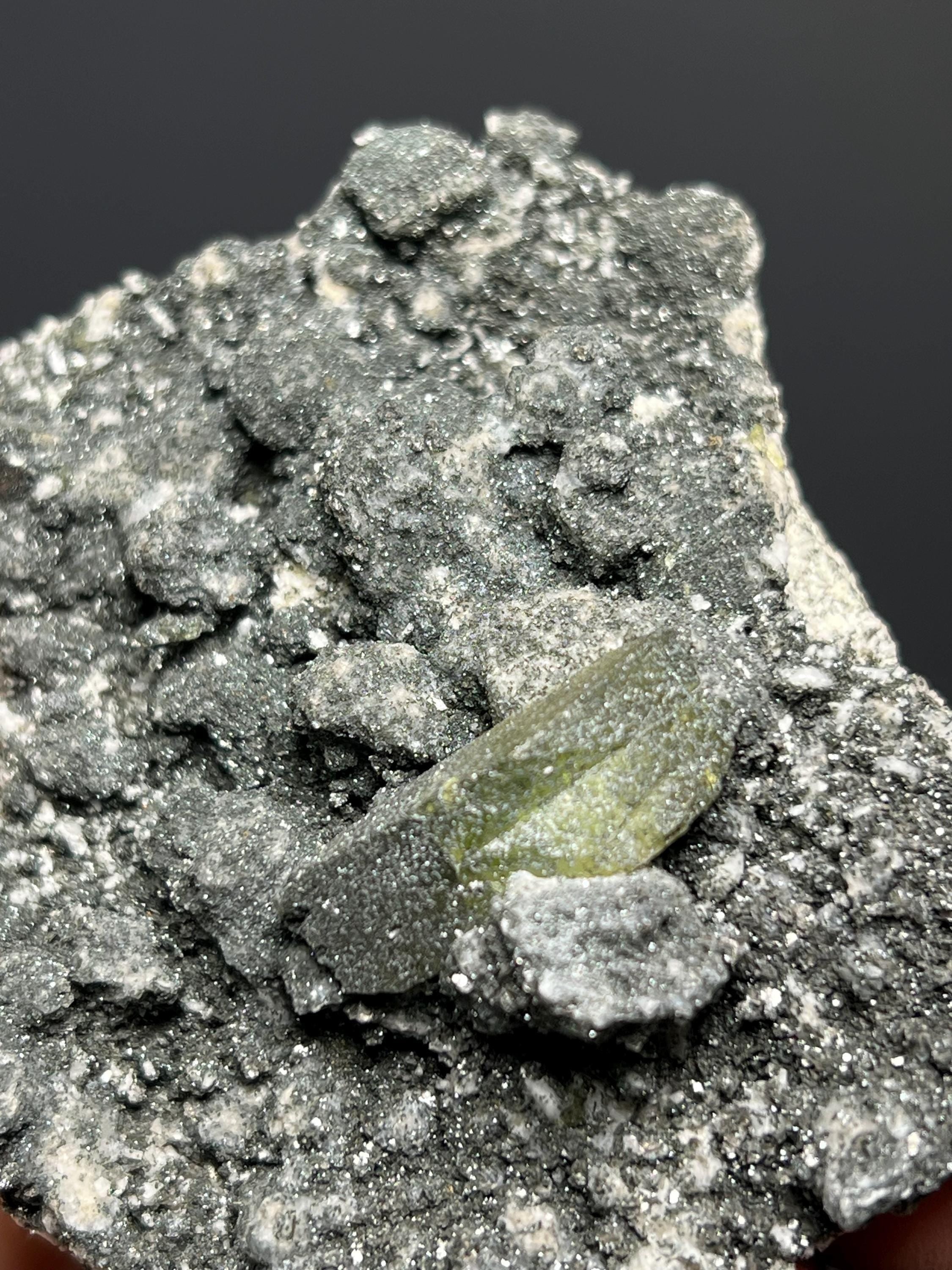 Titanite On Mottranite - Madagascar - Crystal Gemstone AE 