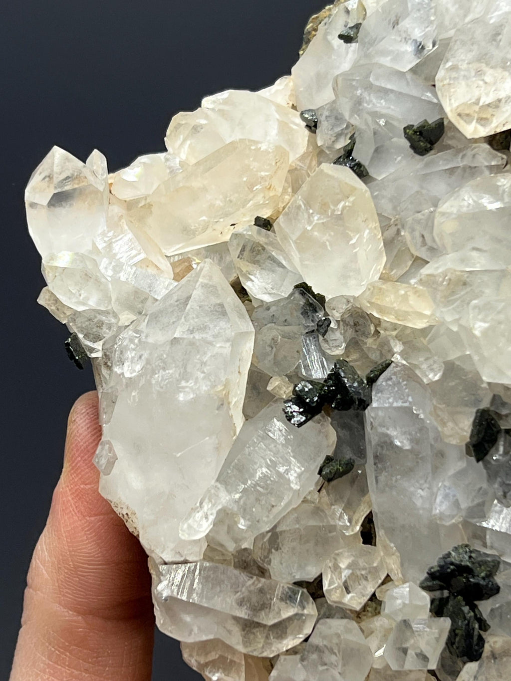 Epidote Quartz Specimen - Crystal Gemstone AE 