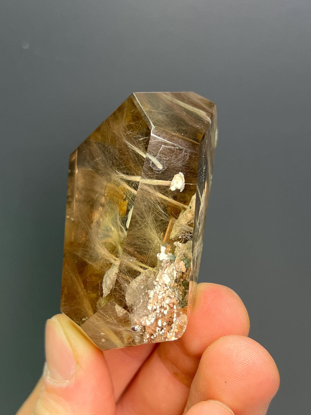 Top Grade, Calcite And Rutilated With Smoky Quartz - Crystal Gemstone AE 