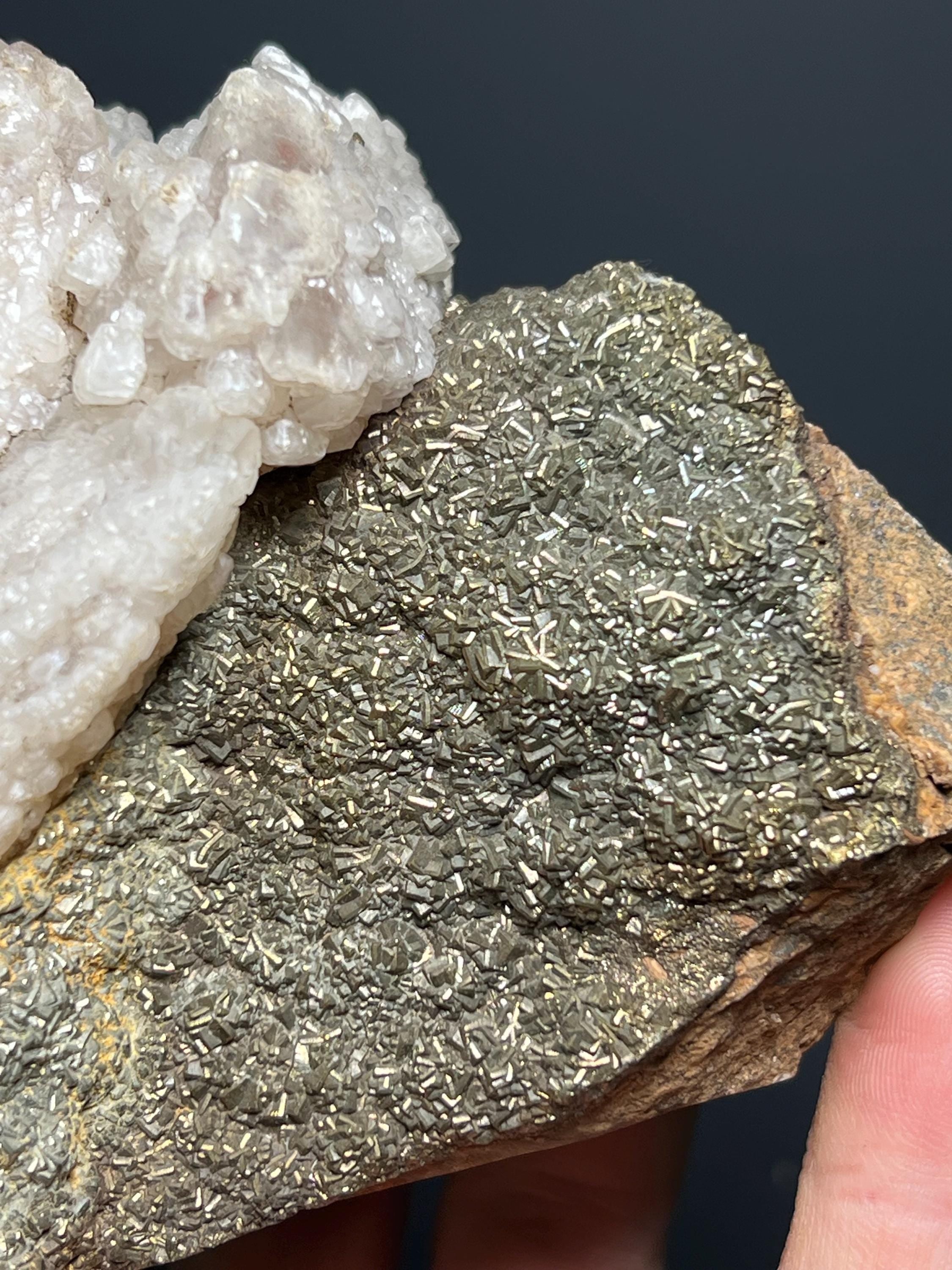 Calcite With Pyrite Specimen - Peru - Crystal Gemstone AE 