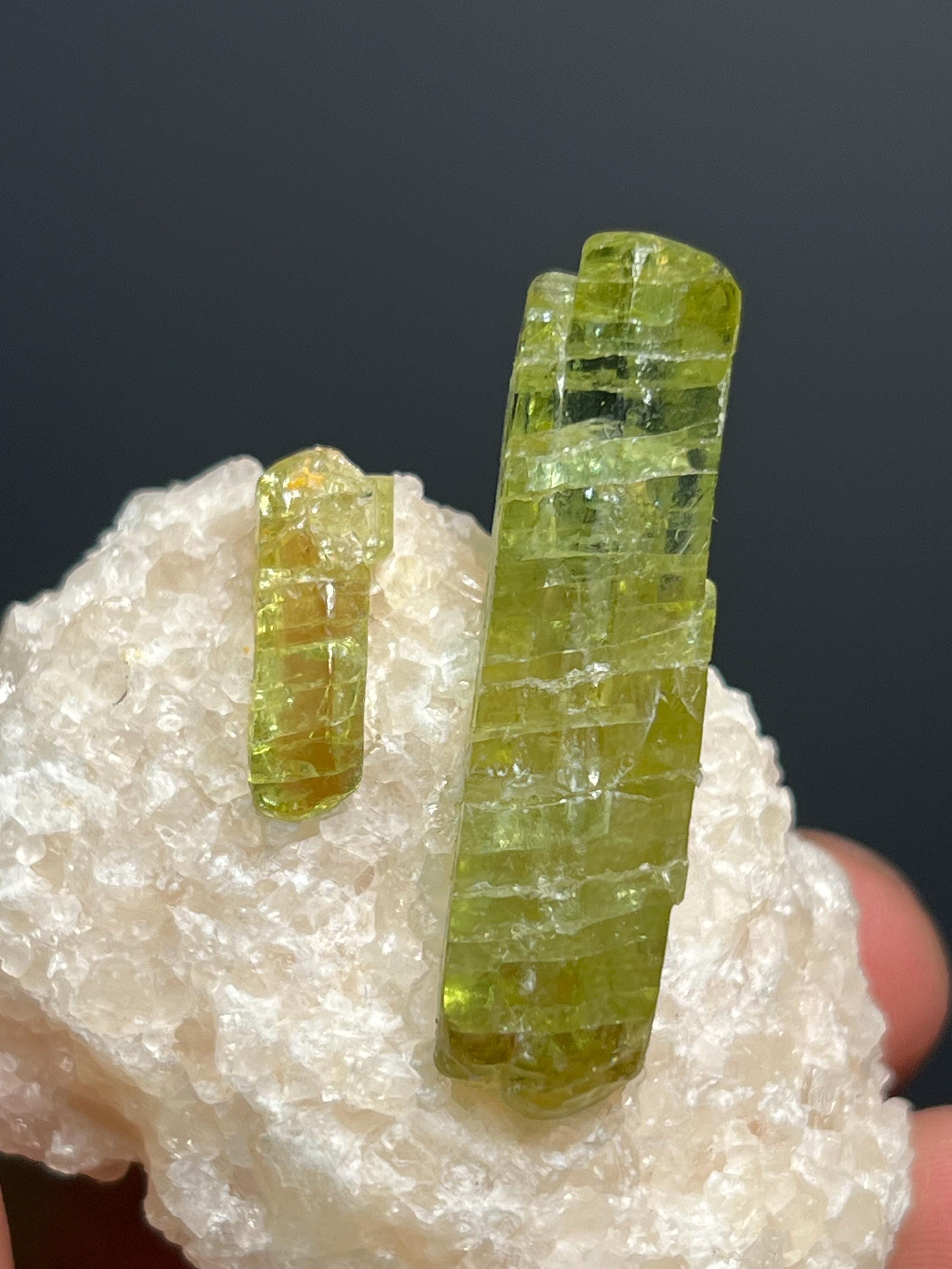 Apatite Crystals In Calcite Specimen, 98gram - Crystal Gemstone AE 