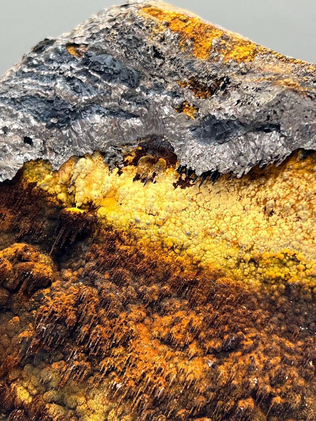 Limonite And Specularite On Stalactite Botryoidal Formation Goethite - Crystal Gemstone AE 
