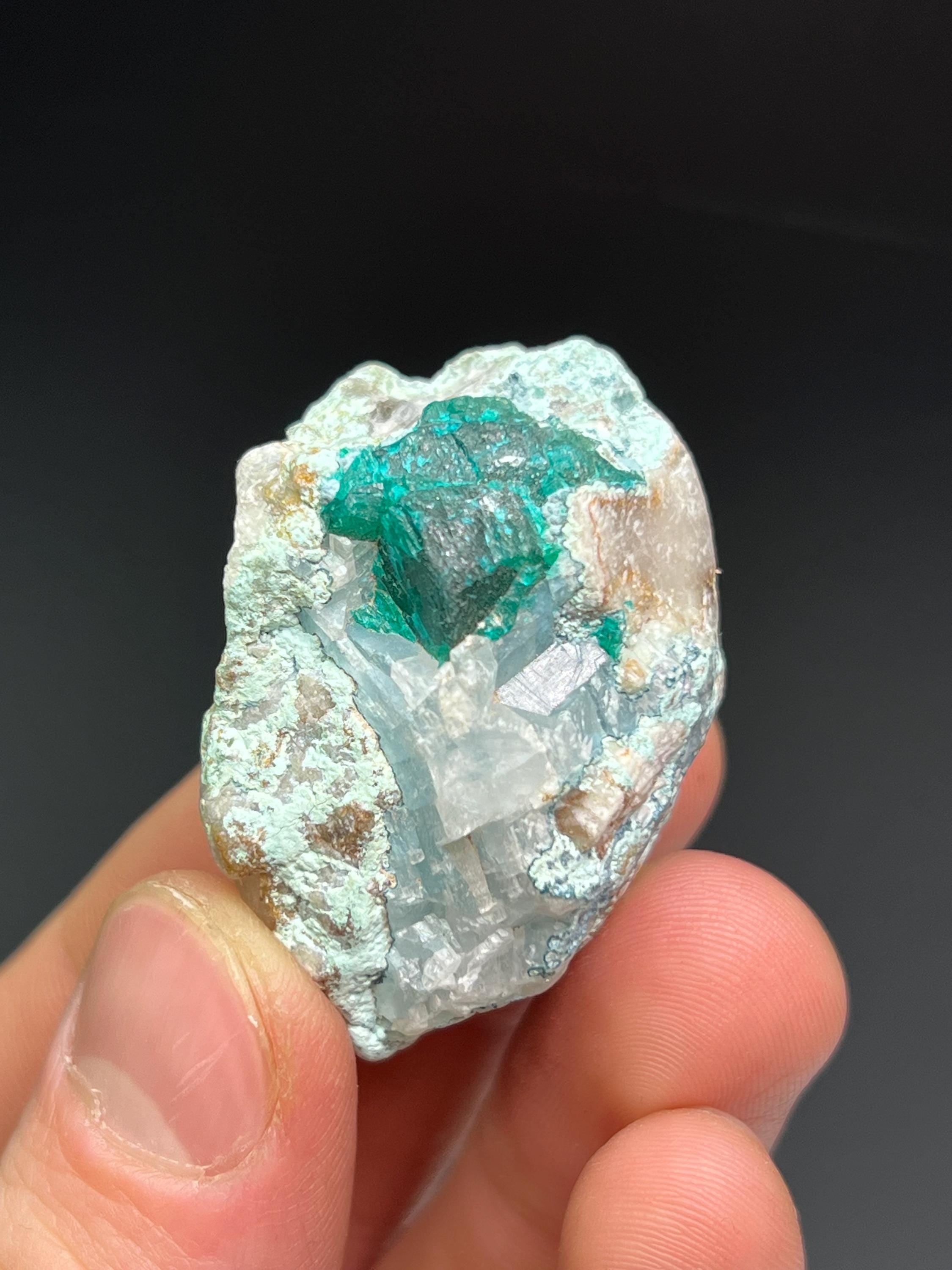 Dioptase On Matrix - Crystal Gemstone AE 