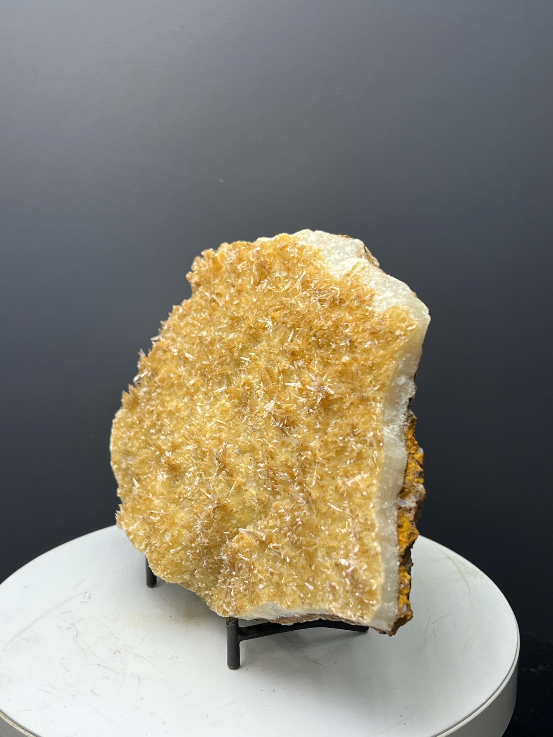 Feather Orange Crystal Calcite Specimen - Crystal Gemstone AE 
