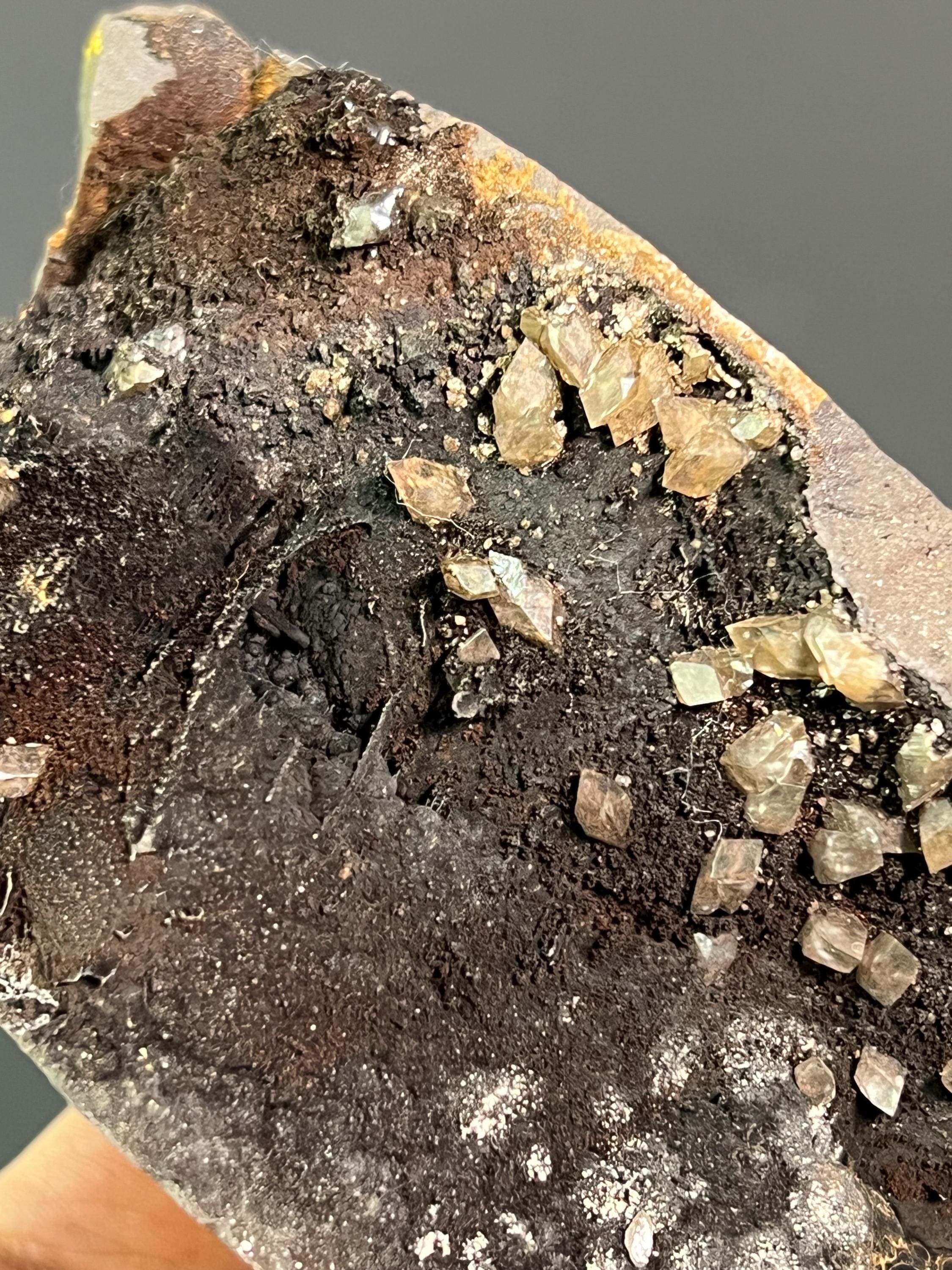 Very Special Crystal Barite With Goethite Small Stalactites - Crystal Gemstone AE 