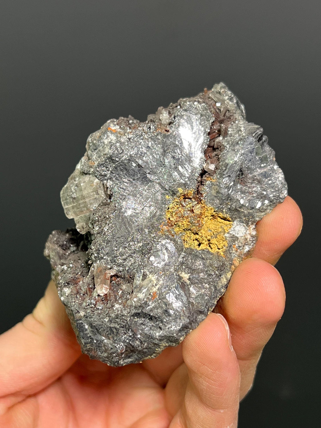 Anglesite Crystal In Galena, 566gram - Crystal Gemstone AE 