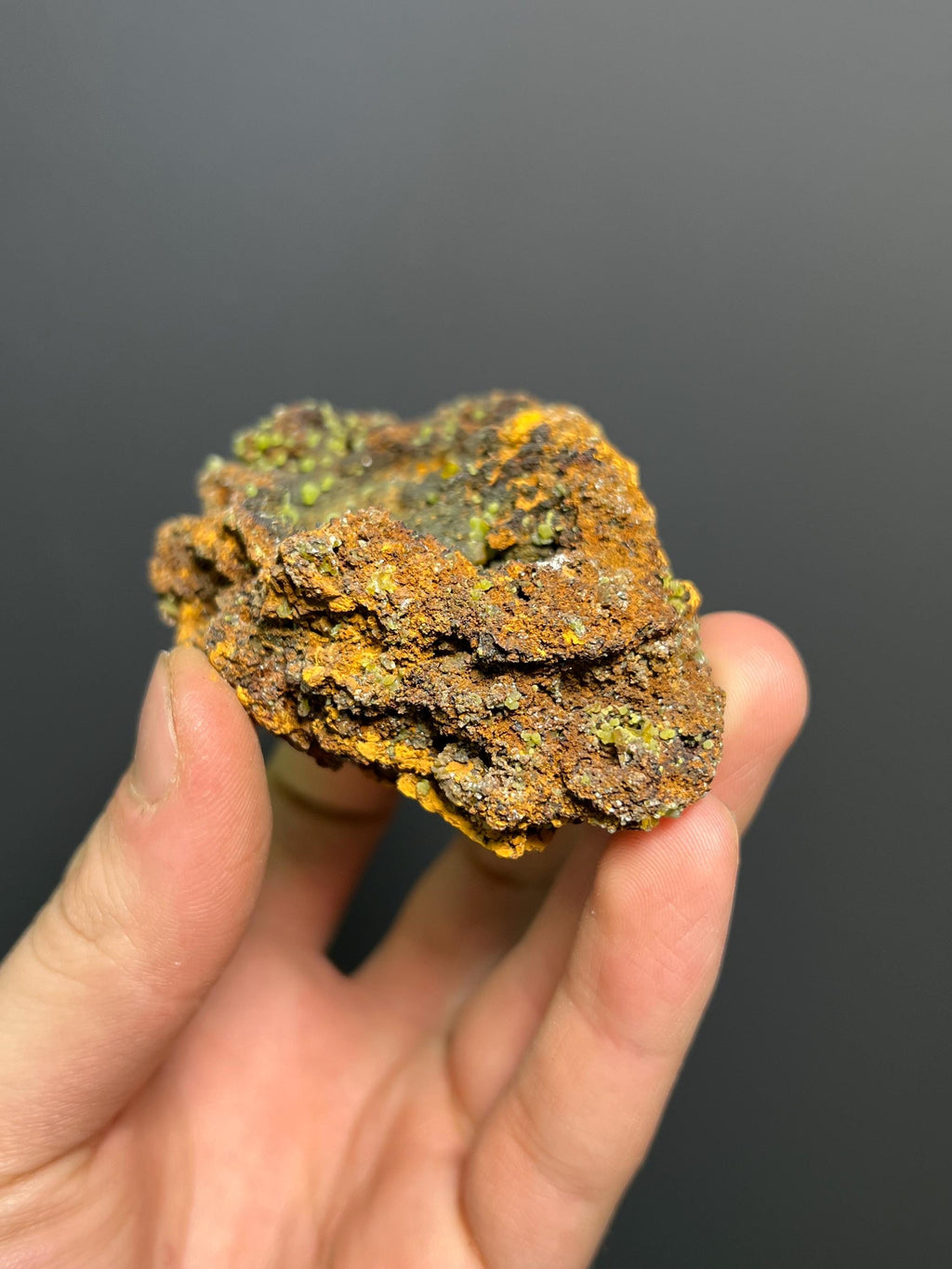 Mexican Mimetite Specimen – Botryoidal Mineral, Honey-Yellow Crystals - Crystal Gemstone AE 
