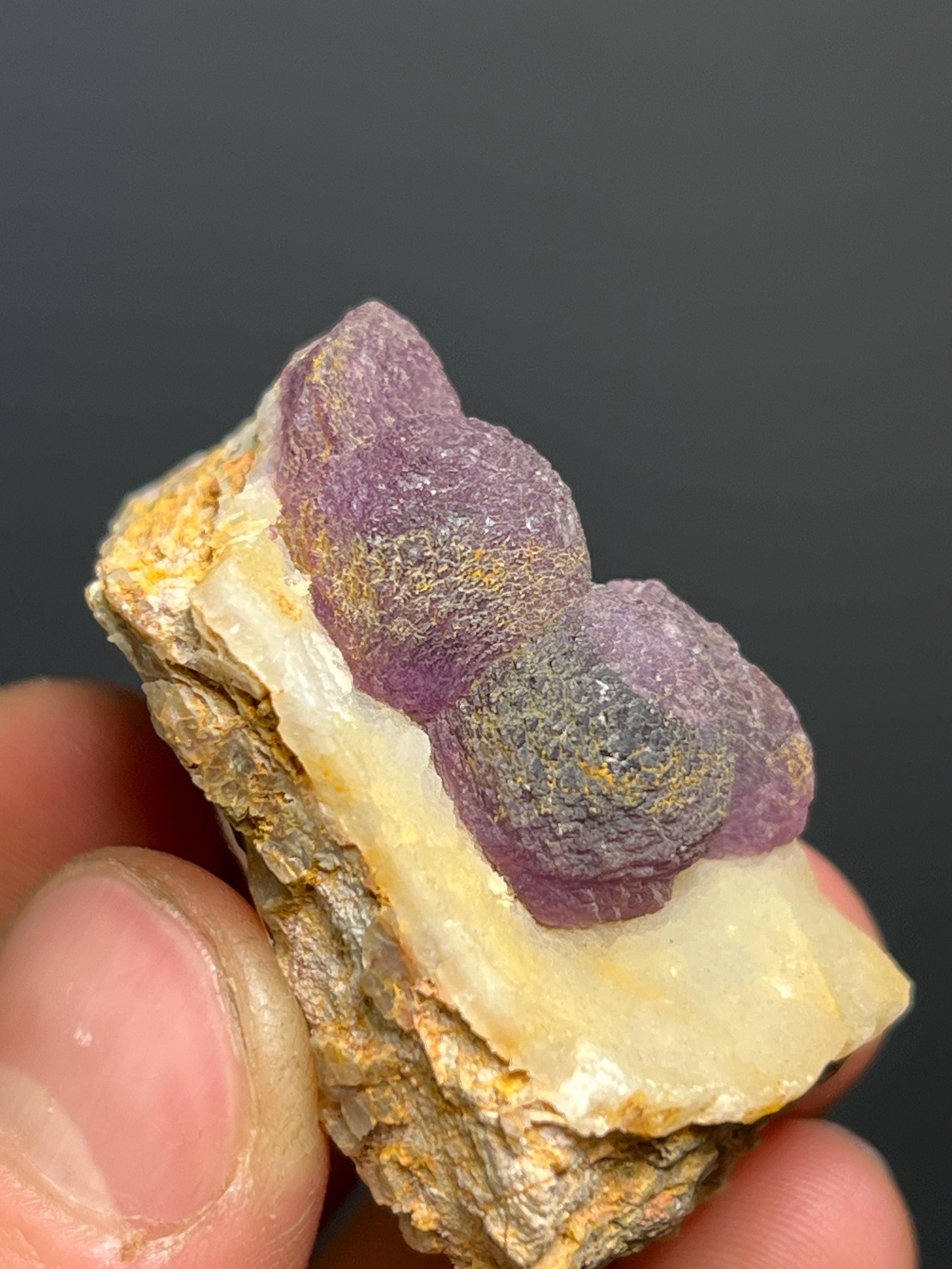 Rare! Purple Fluorite Balls On Matrix - Namibia - Crystal Gemstone AE 
