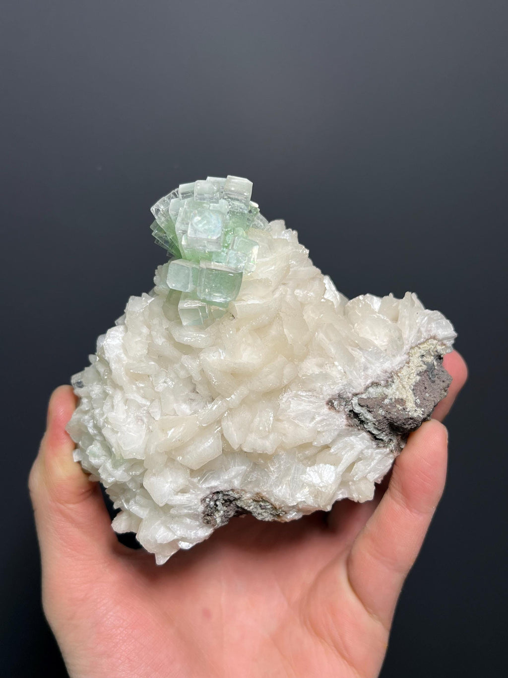 Museum Grade, Discoball Fluorapophyllite With Stilbite - Crystal Gemstone AE 