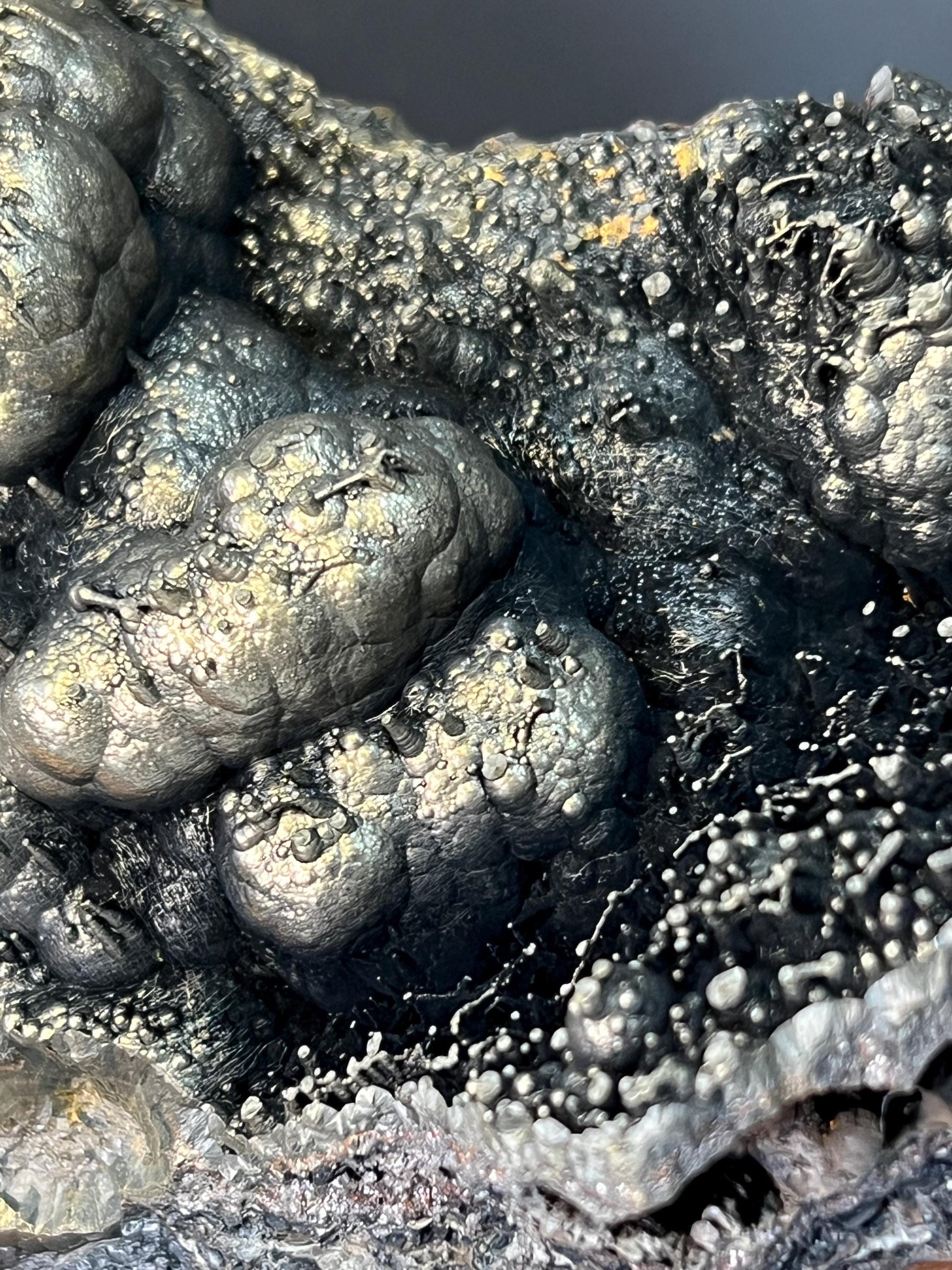 Museum Grade, Very Special Golden Color Stalactite And Botryoidal Formation Goethite Specimen - Crystal Gemstone AE 