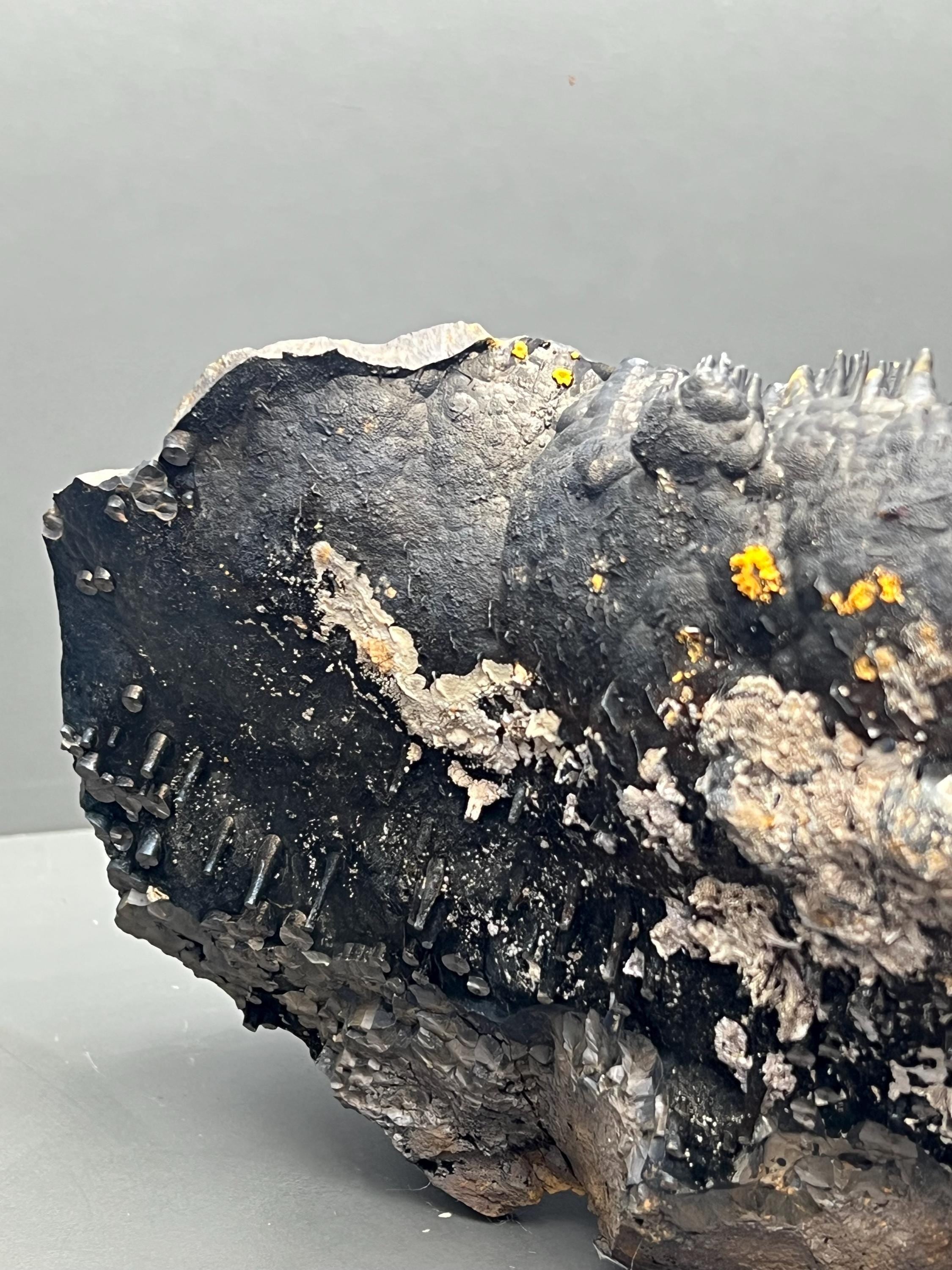 Large Size Limonite And Specularite On Stalactite Goethite - Crystal Gemstone AE 