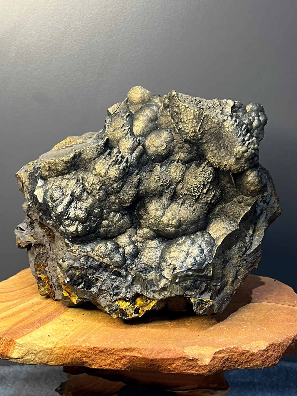 Museum Quality, Very Special Golden Color Stalactite And Botryoidal Formation Goethite Specimen - Crystal Gemstone AE 