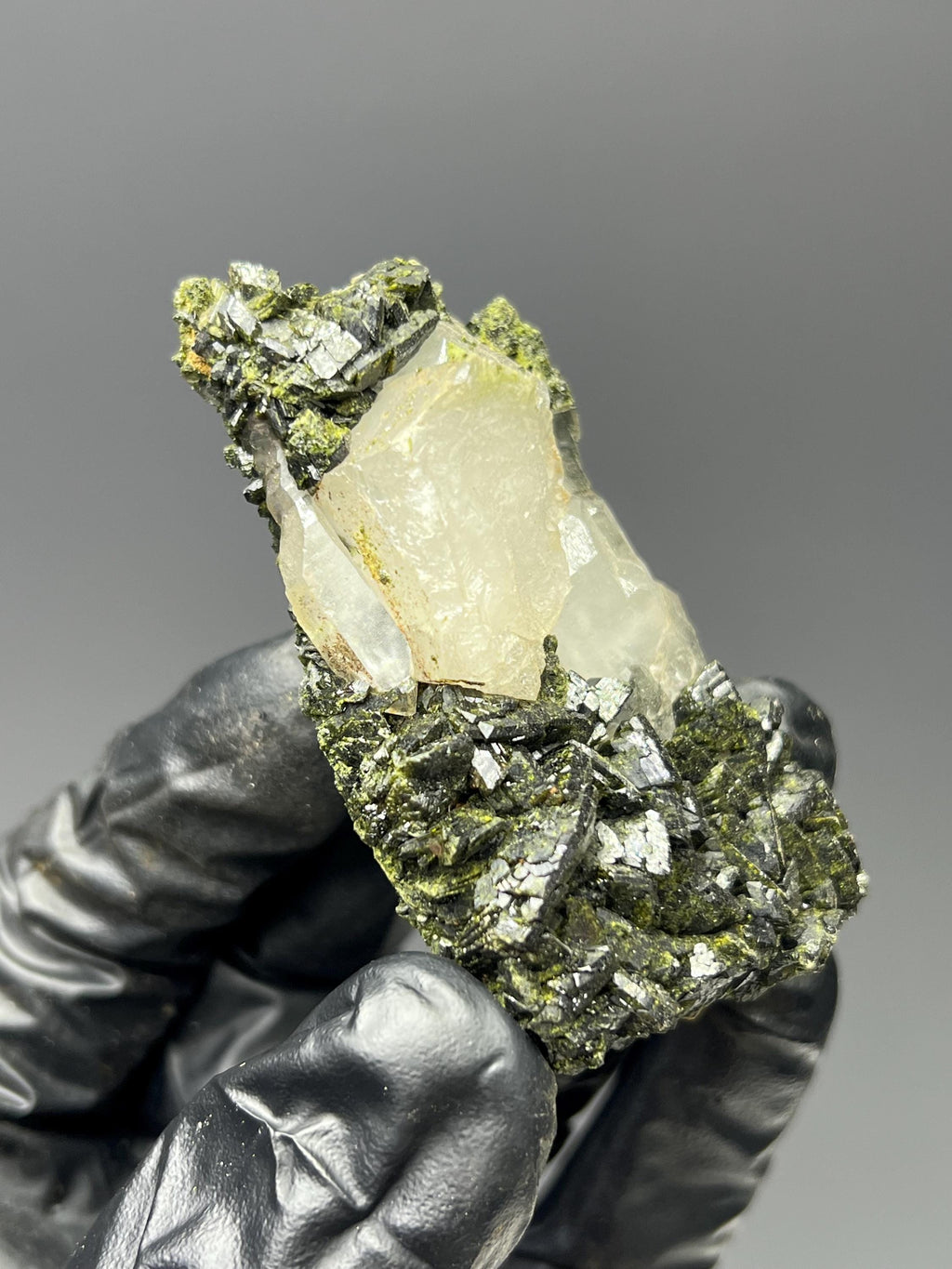 Two Sided Dark Green Epidote & Chlorite Quartz - Crystal Gemstone AE 