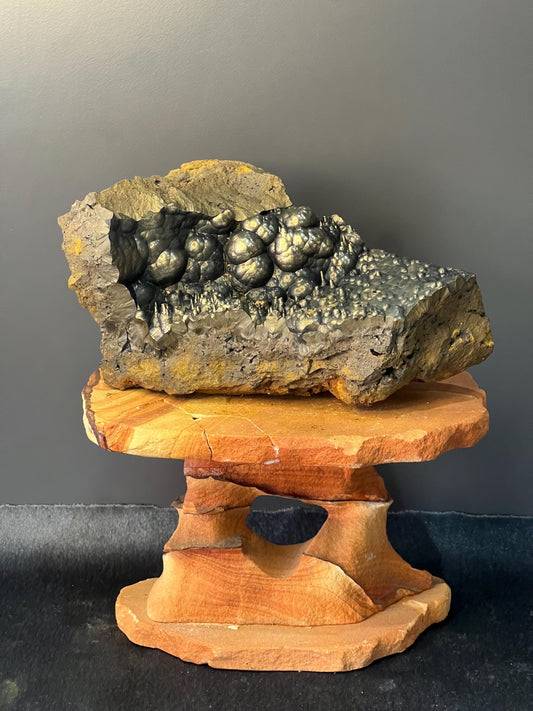 Golden Goethite Specimen, Stalactites and Botryoidal Formation, Turkey - Crystal Gemstone AE 