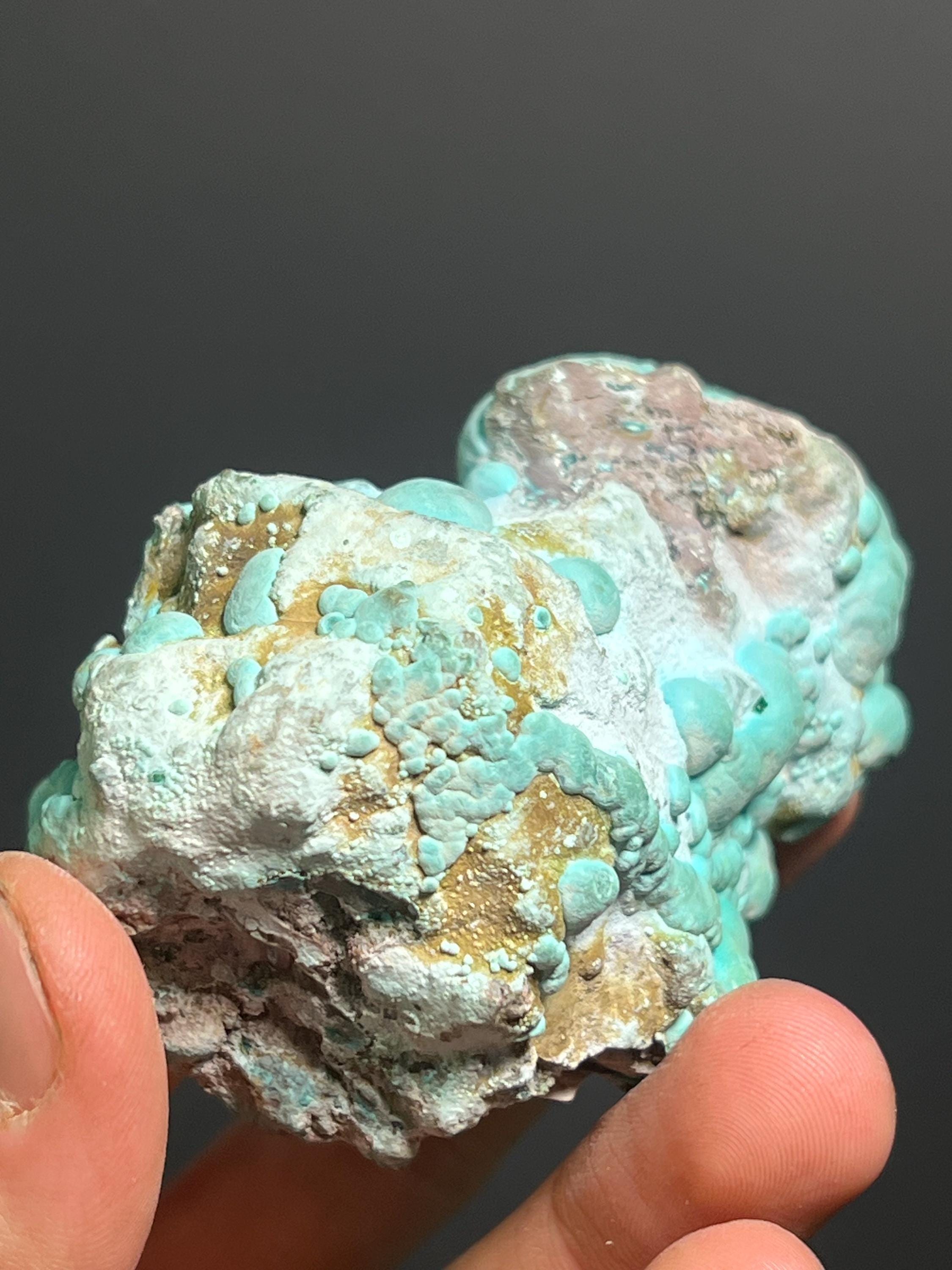 Turquoise Rosasite Specimen, Botryoidal Mineral, Mexico, 176gram - Crystal Gemstone AE 