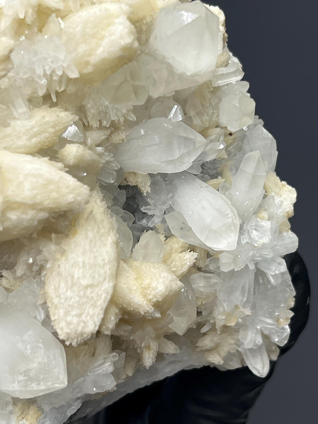 Snow Crystal Calcite With Crystal Quartz - Crystal Gemstone AE 