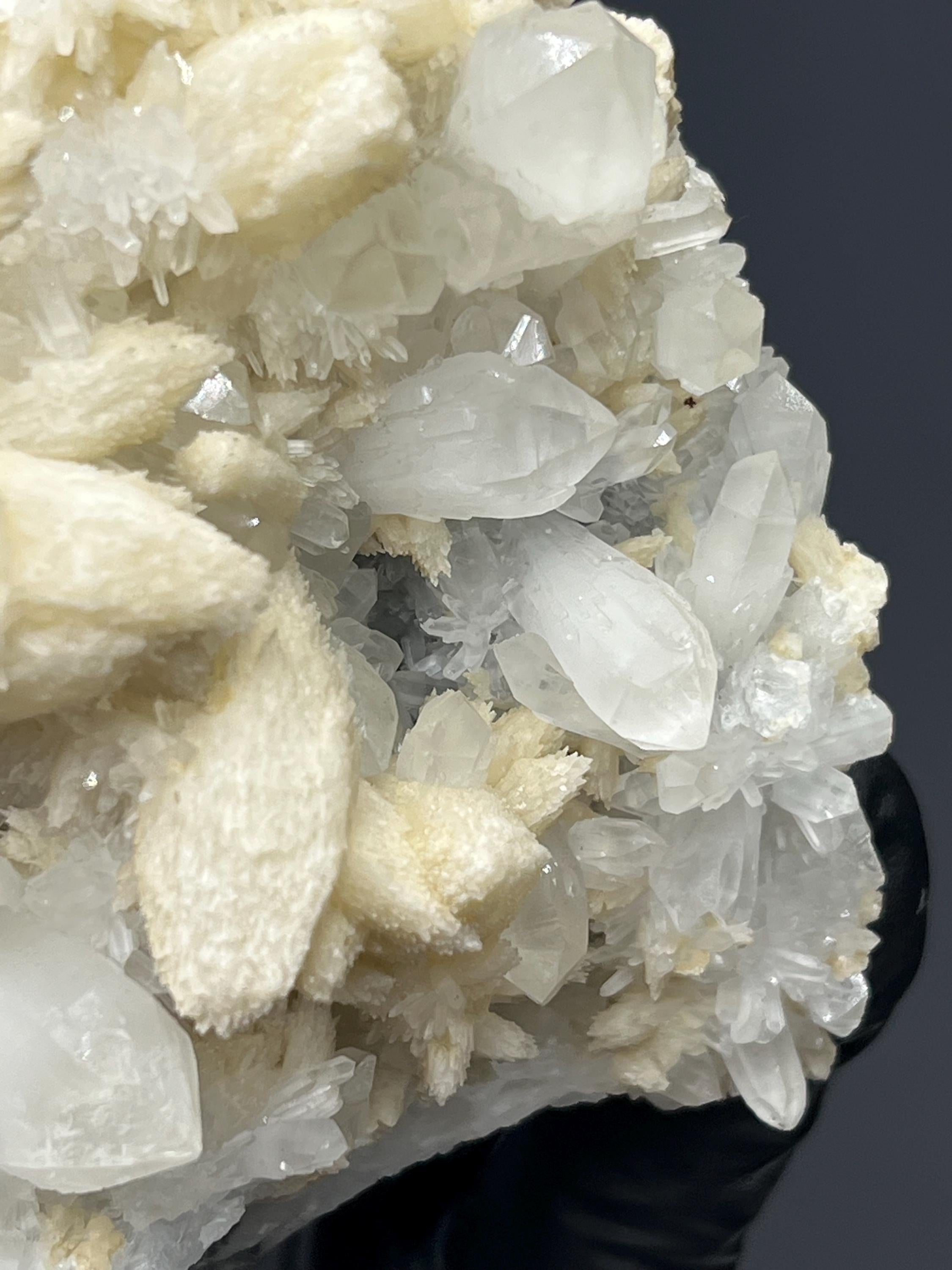 Snow Crystal Calcite With Crystal Quartz - Crystal Gemstone AE 