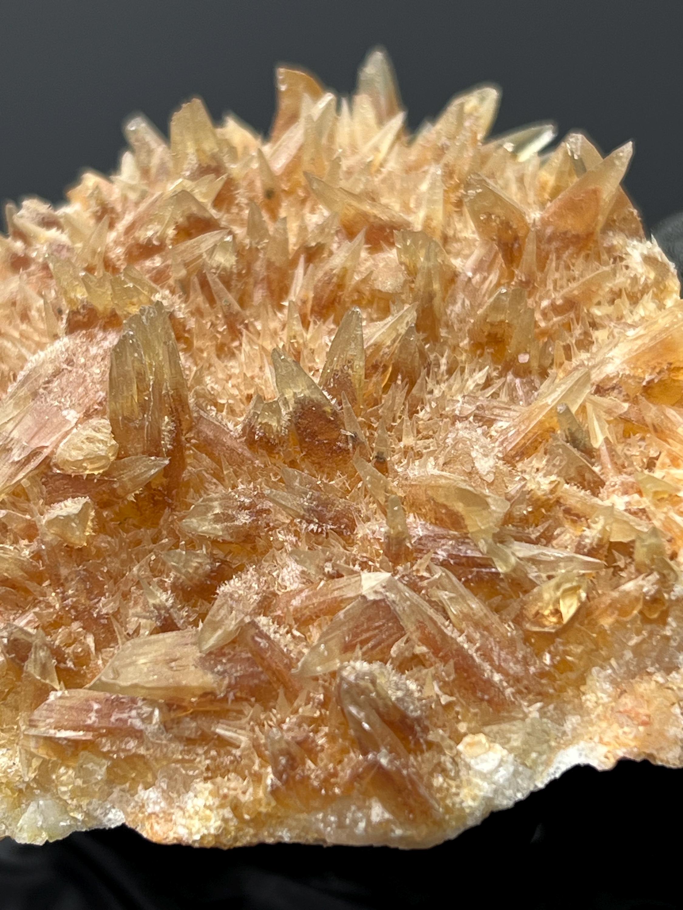 Feather Orange Crystal Calcite Specimen - Crystal Gemstone AE 