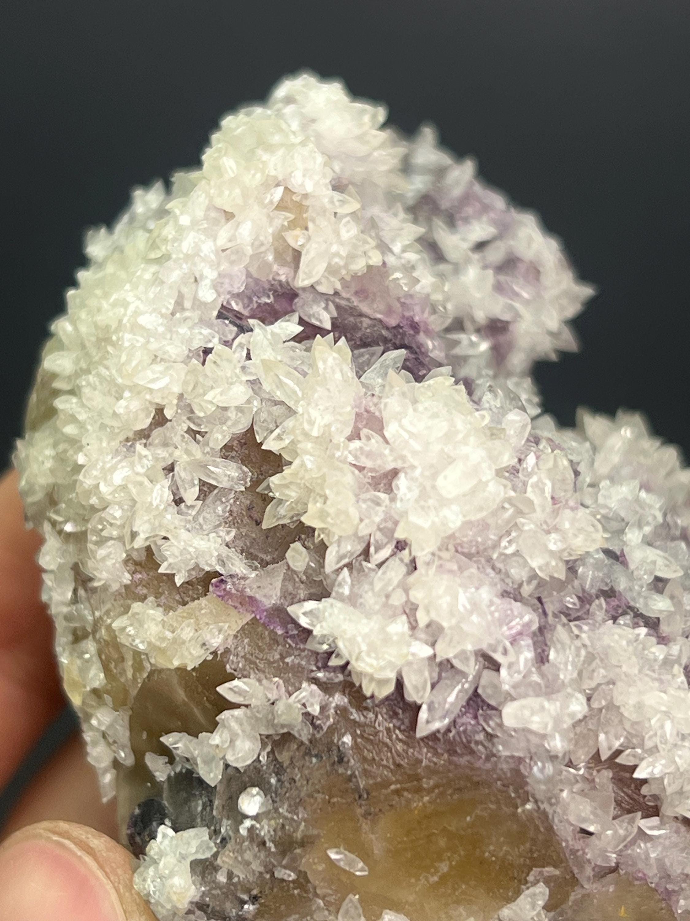 Very Special Item! Calcite With Pink And Yellow Fluorite Specimen - Crystal Gemstone AE 