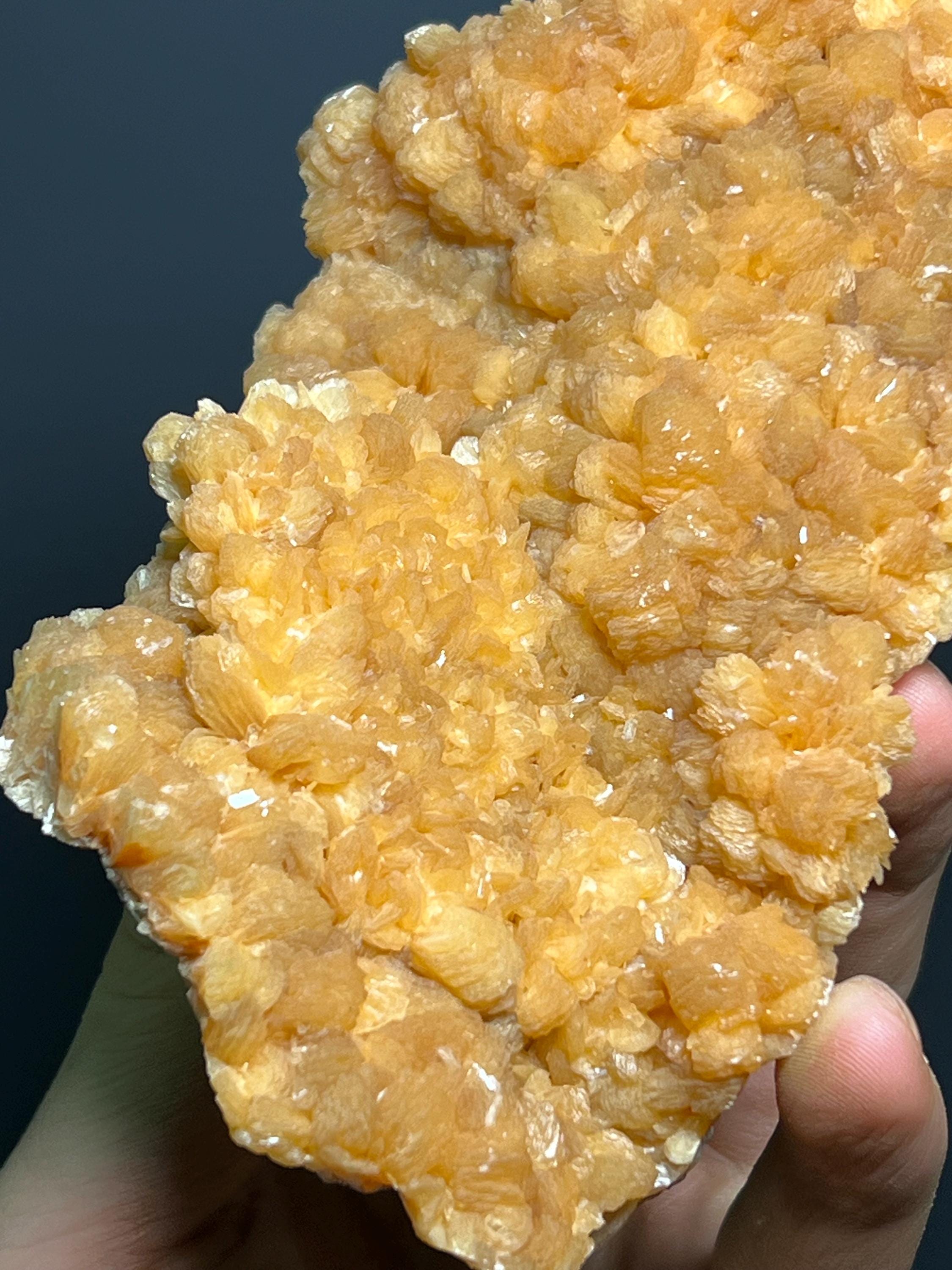 Orange Stilbite Specimen, 415gram - Crystal Gemstone AE 