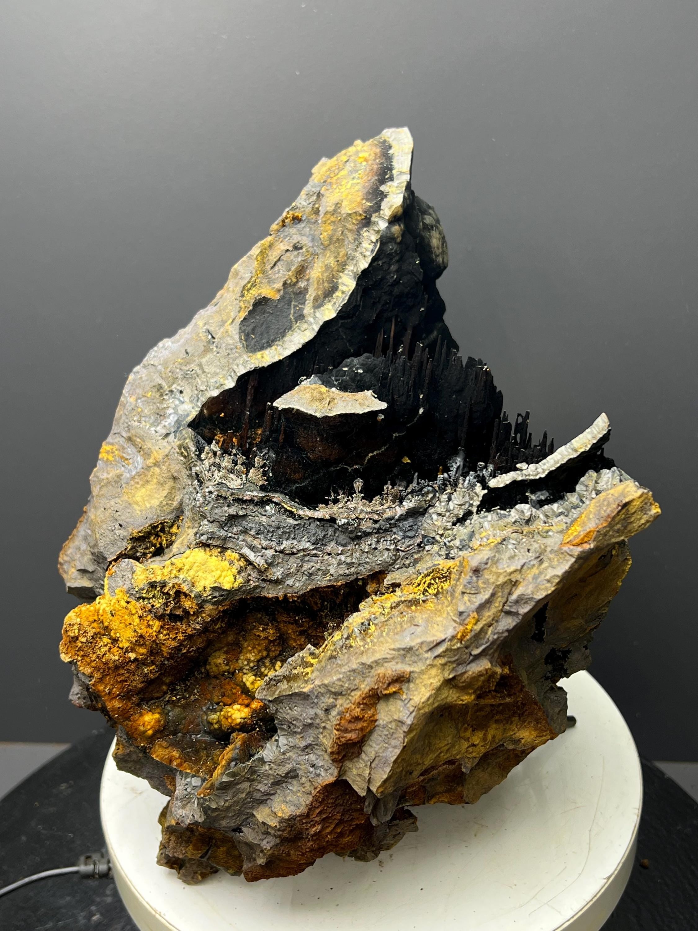 Museum Grade! Very Showy Limonite And Specularite With Stalactite Goethite Specimen, For Special Collection - Crystal Gemstone AE 