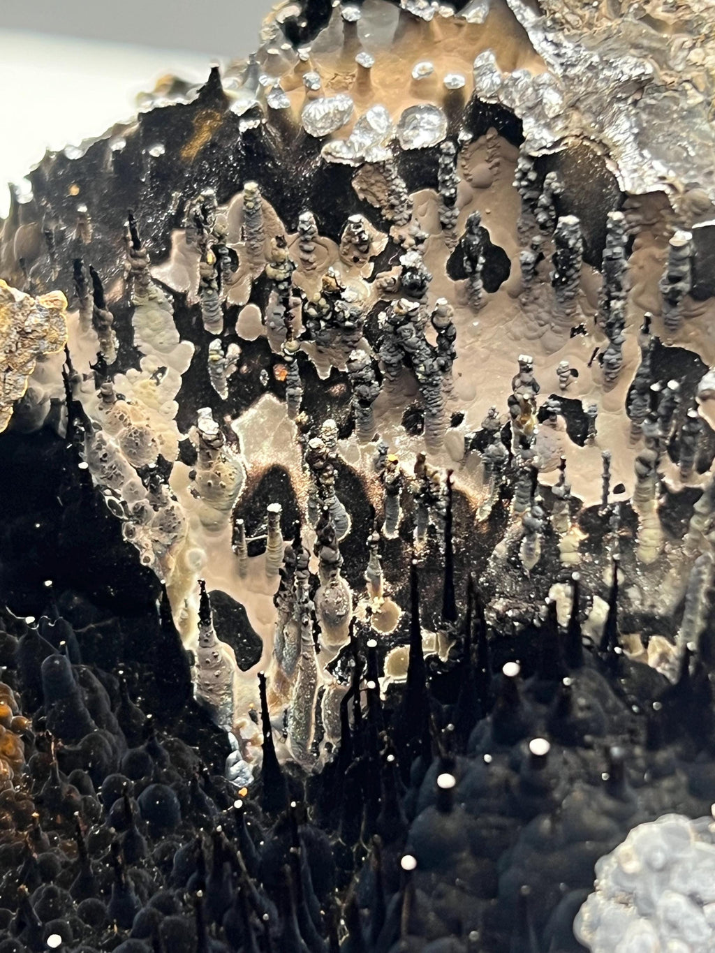 Limonite Specularite on Goethite Stalactite, Mineral Collection - Crystal Gemstone AE 