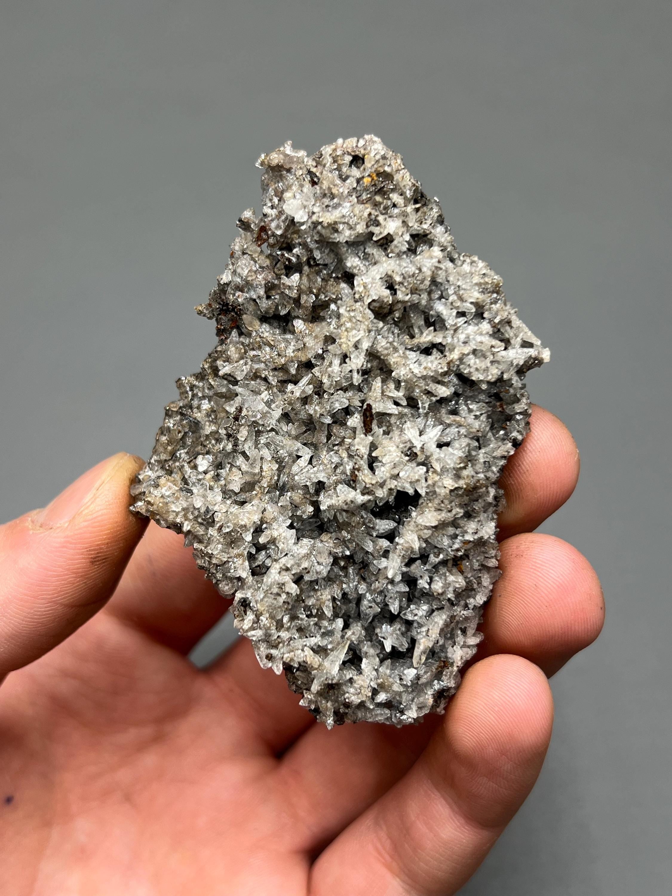 Crystal Calcite on Hematite, Turkish Mineral Specimen - Crystal Gemstone AE 